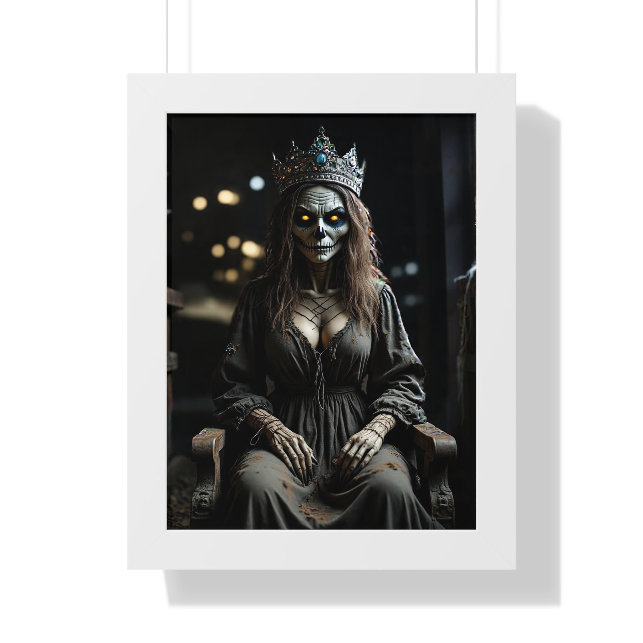 Eerie Framed Vertical Poster - Gothic Decor, Halloween Wall Art, Horror Artwork, Unique Home Decor, Spooky Gift