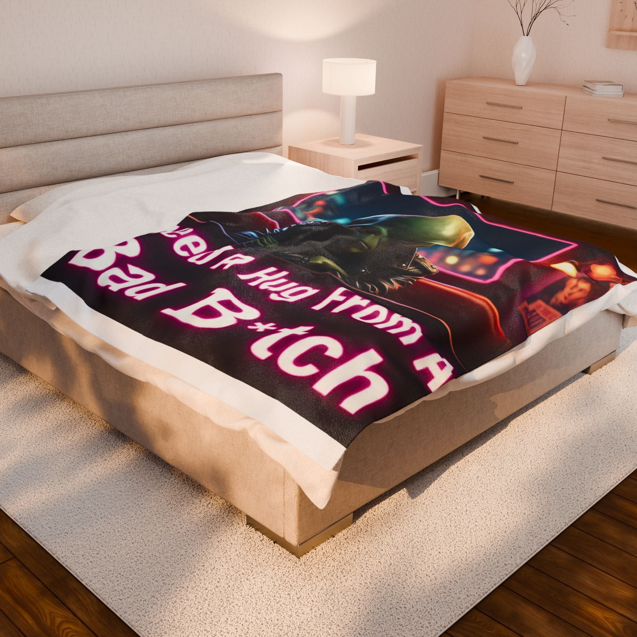 Alien-Themed Velveteen Plush Blanket, Cozy Home Decor, Gift for Gamers, Unique Alien Decor, Cozy Throw for Space Lovers