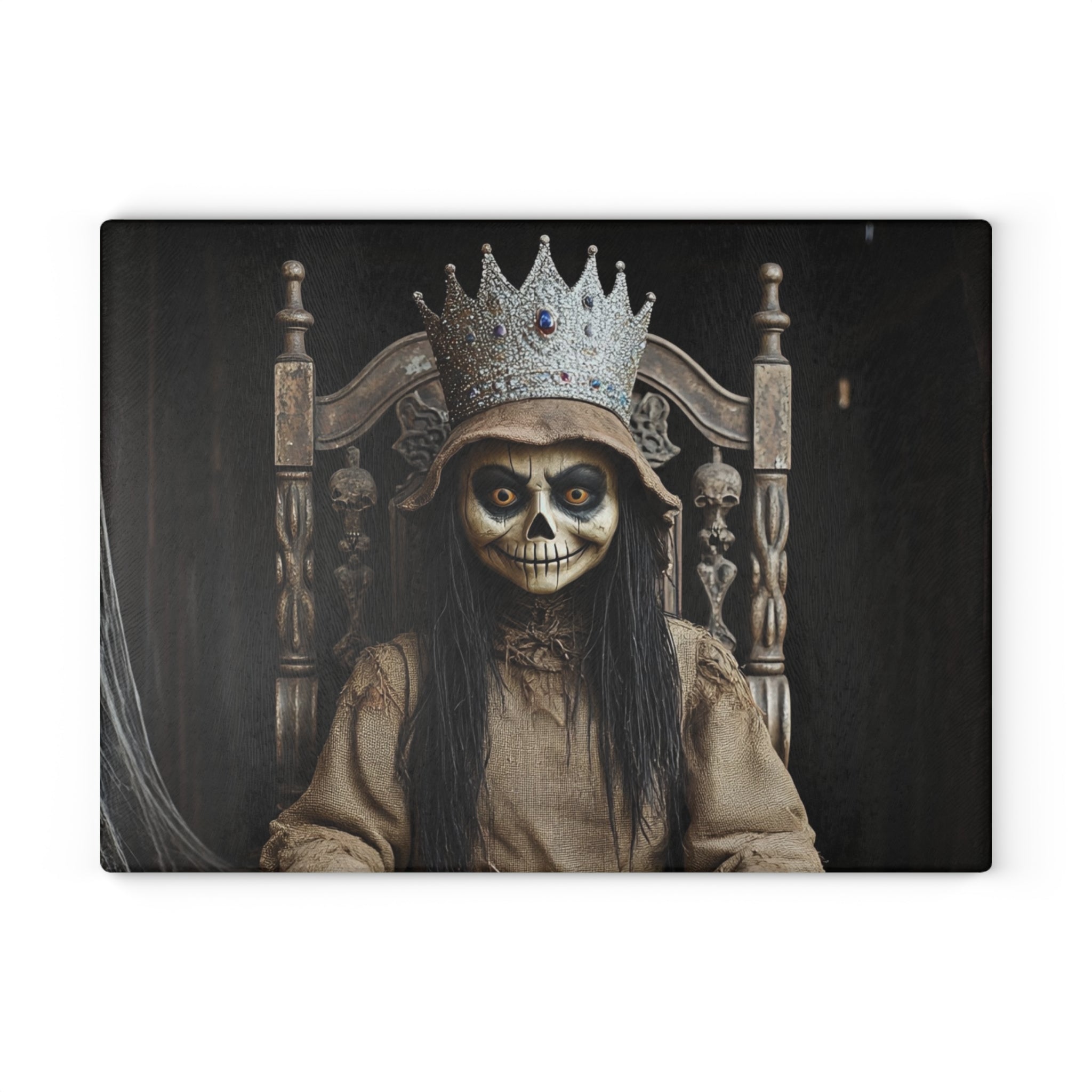 Spooky Skeleton Queen Glass Cutting Board, Halloween Decor, Unique Kitchen Gift, Gothic Culinary Art, Cooking Gift for Her, Party [...]