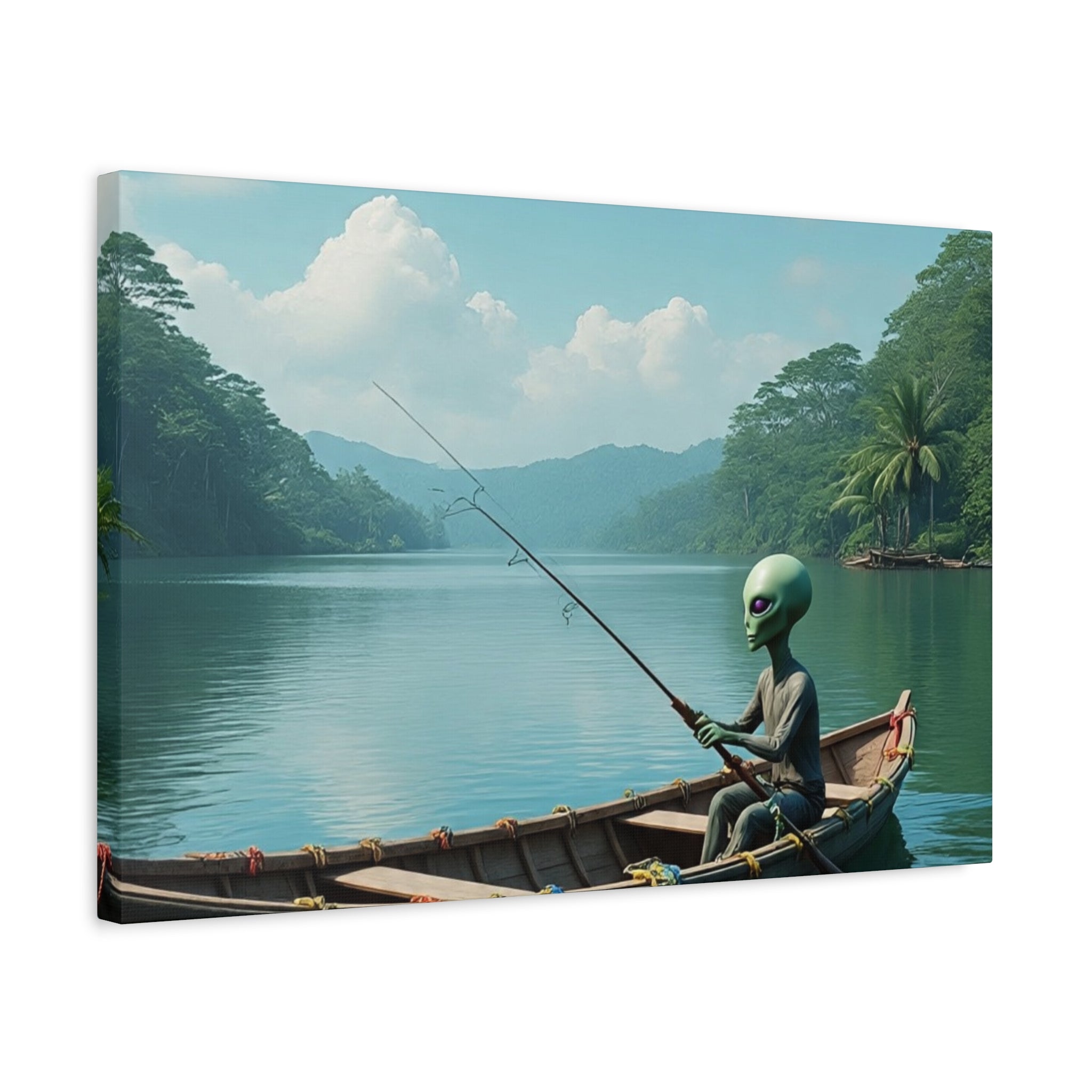 Alien Fishing Canvas Art