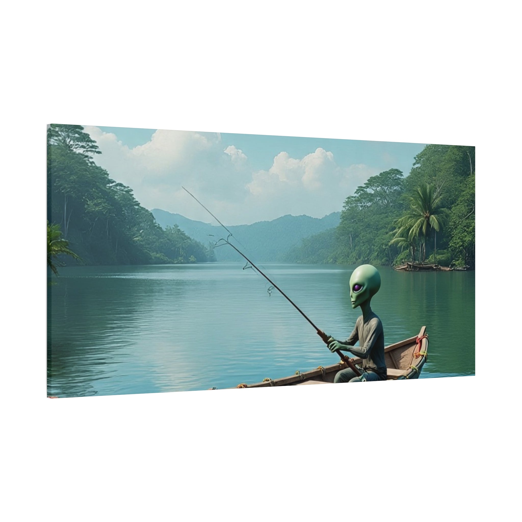 Alien Fishing Canvas Art