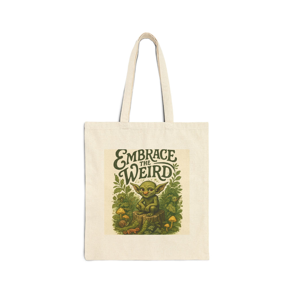 Nature Theme Cotton Canvas Tote Bag - Embracing Being Weird