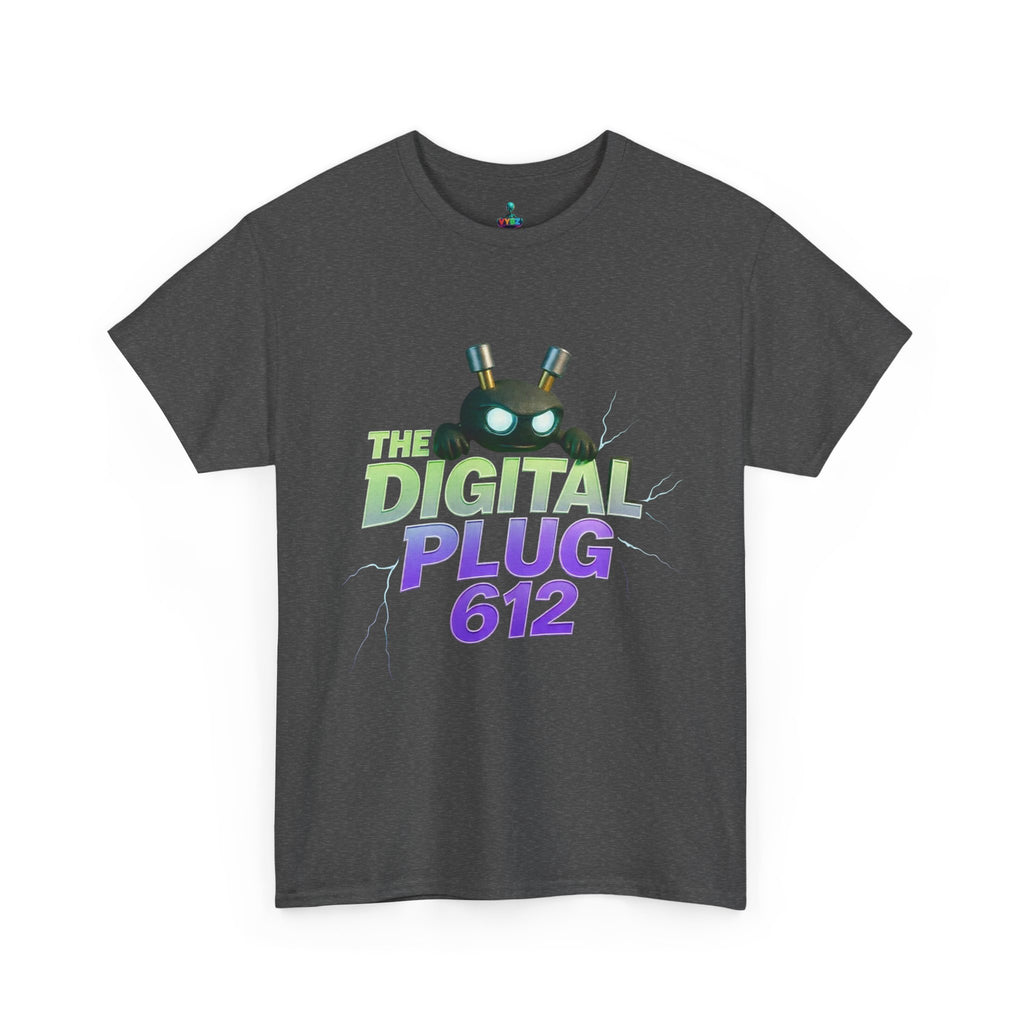 The Digital Plug 612 Tee — Retro Neon Tech Graphic T-Shirt