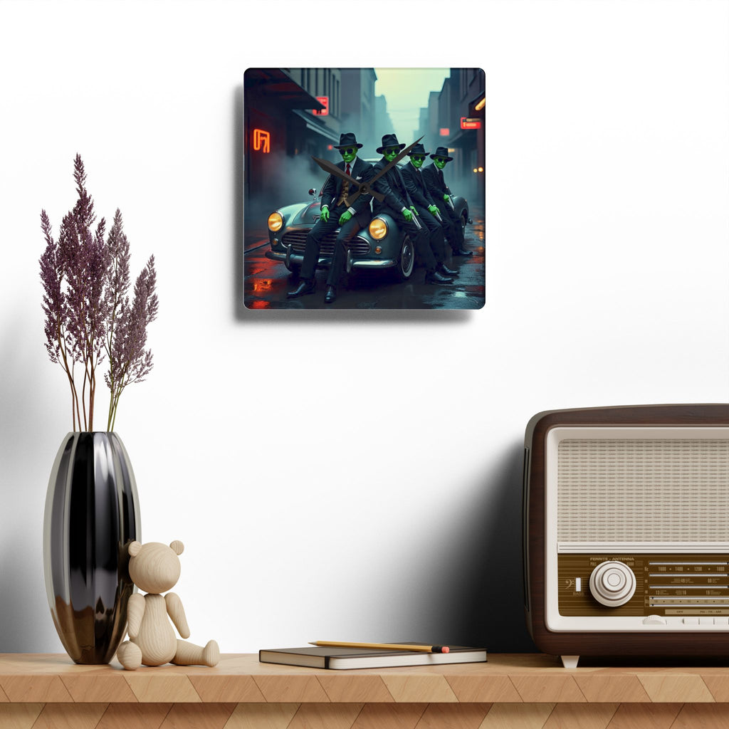 Alien Gangster Acrylic Wall Clock