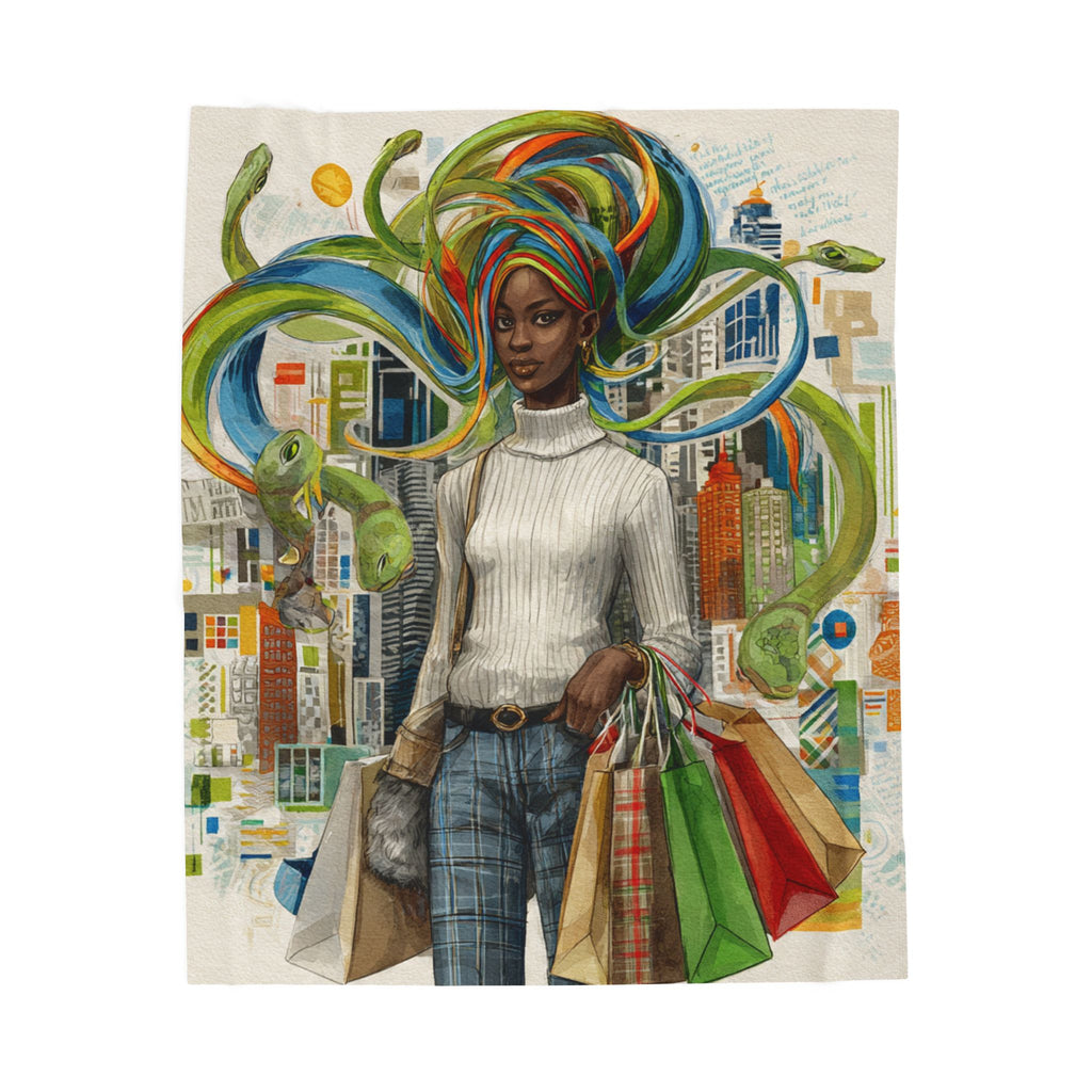 Velveteen Plush Blanket - VYBZ Serpent Queen Retail Therapy Design