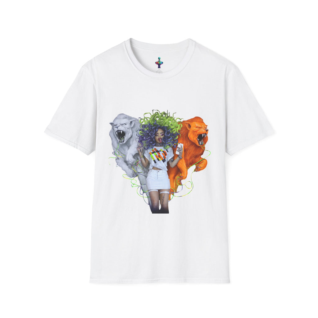 Lion Heart Unisex Softstyle T-Shirt | Trendy Graphic Tee for Animal Lovers, Unique Gift for Birthdays, Casual Wear, Pride Events