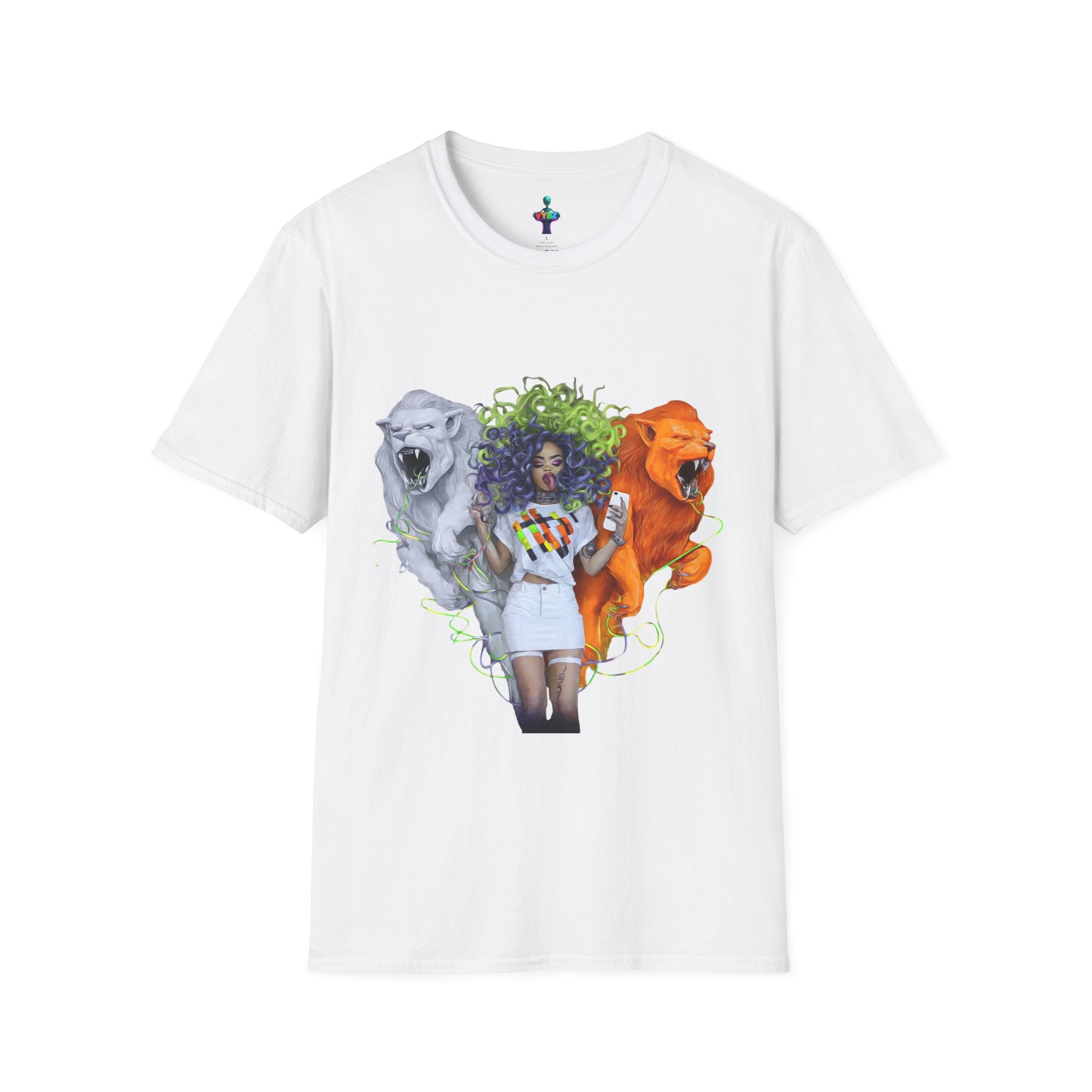 Lion Heart Unisex Softstyle T-Shirt | Trendy Graphic Tee for Animal Lovers, Unique Gift for Birthdays, Casual Wear, Pride Events