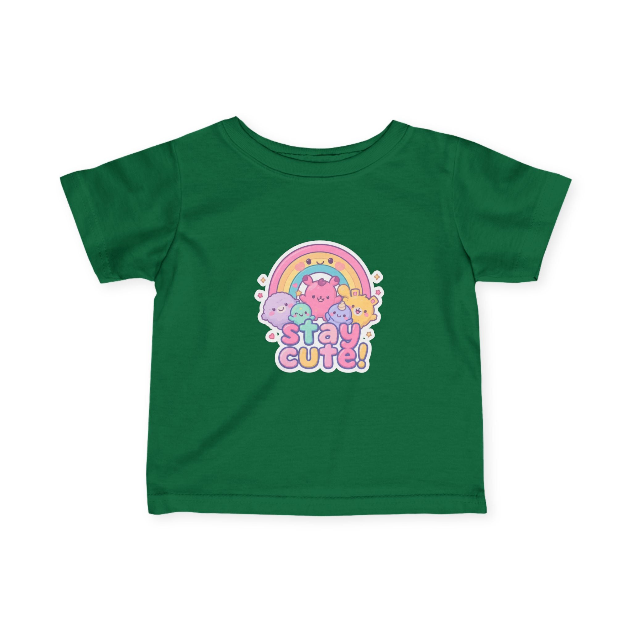 Infant Tee - "Stay Cute" Rainbow Animal Baby Shirt