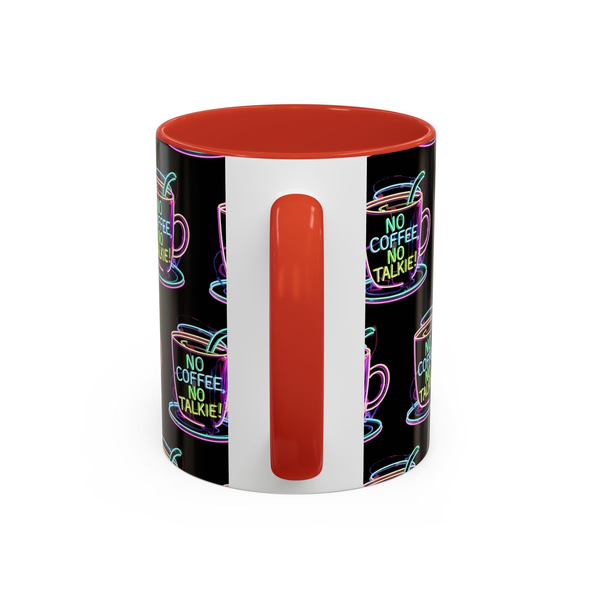 Coffee Mug — "No Coffee No Talkie" Neon Accent Mug