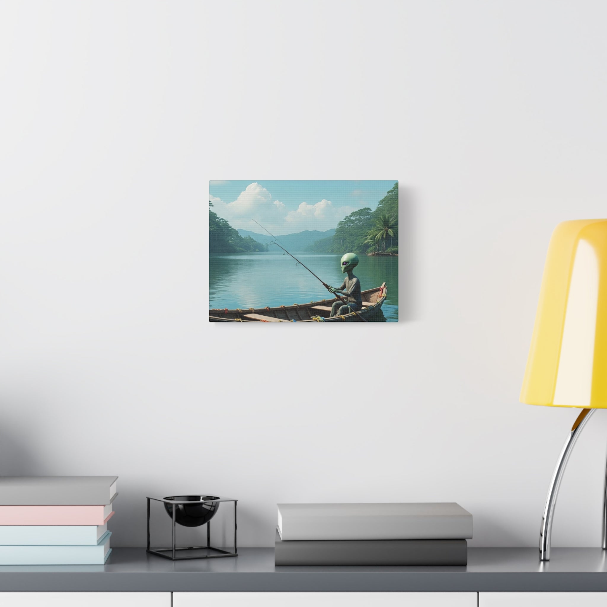 Alien Fishing Canvas Art