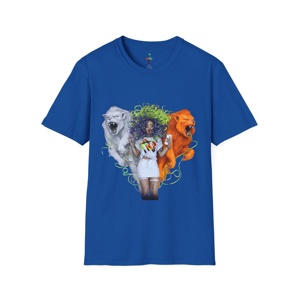 Lion Heart Unisex Softstyle T-Shirt | Trendy Graphic Tee for Animal Lovers, Unique Gift for Birthdays, Casual Wear, Pride Events