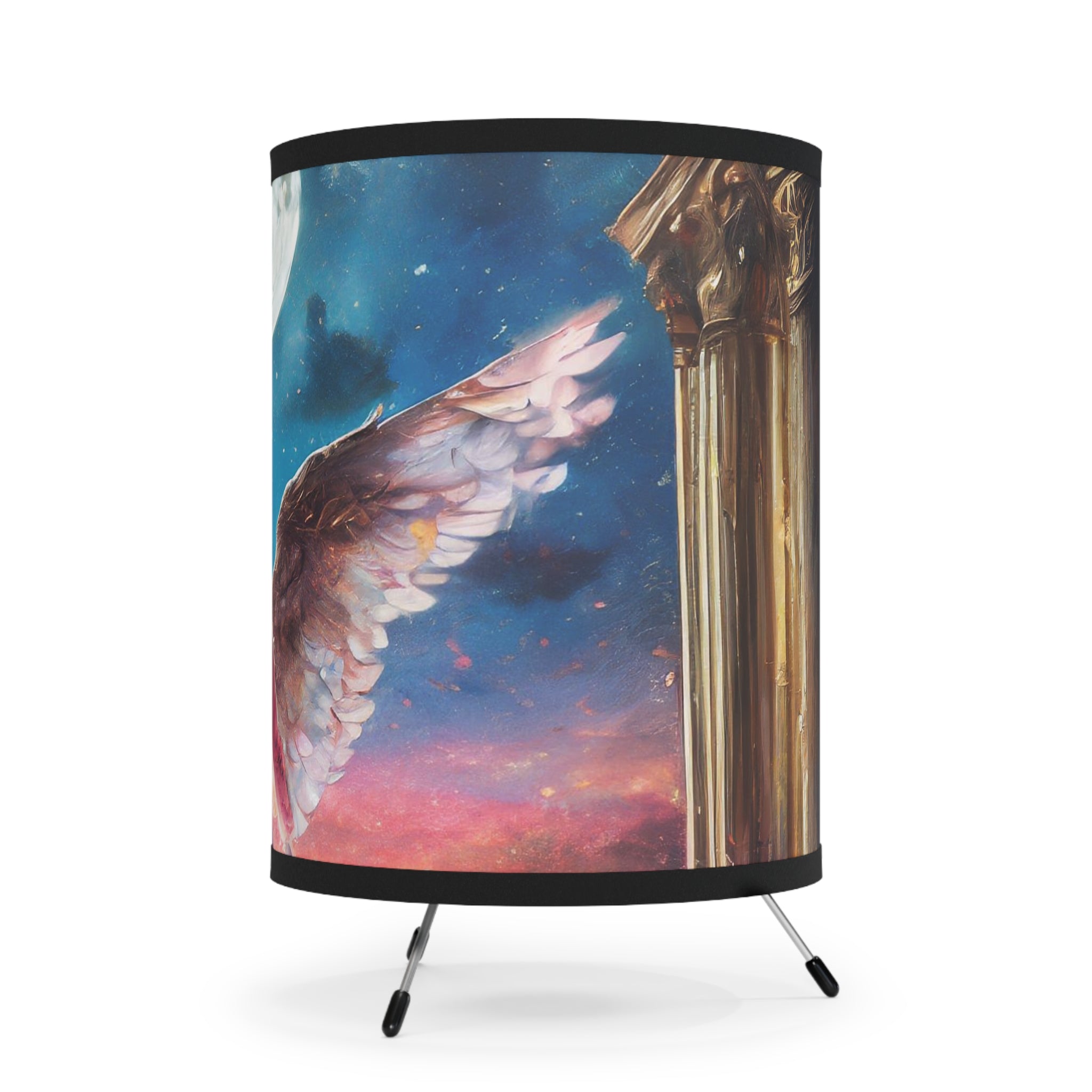 Tripod Lamp with Angel Wings Shade
