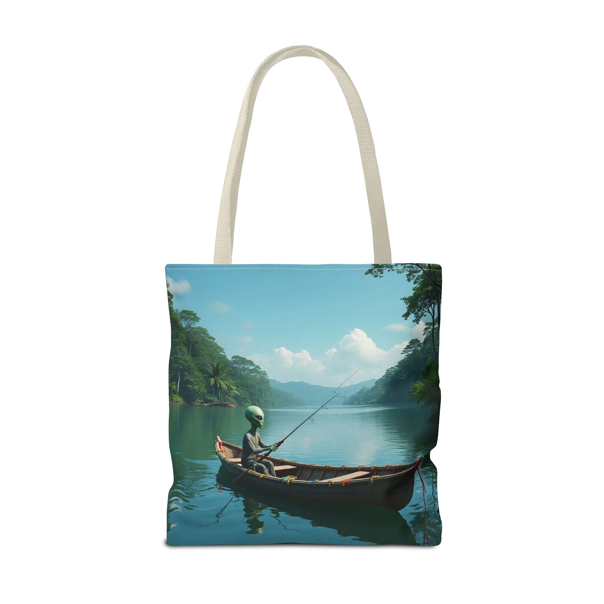 VYBZ Serene Alien Fishing Scenic Tote Bag
