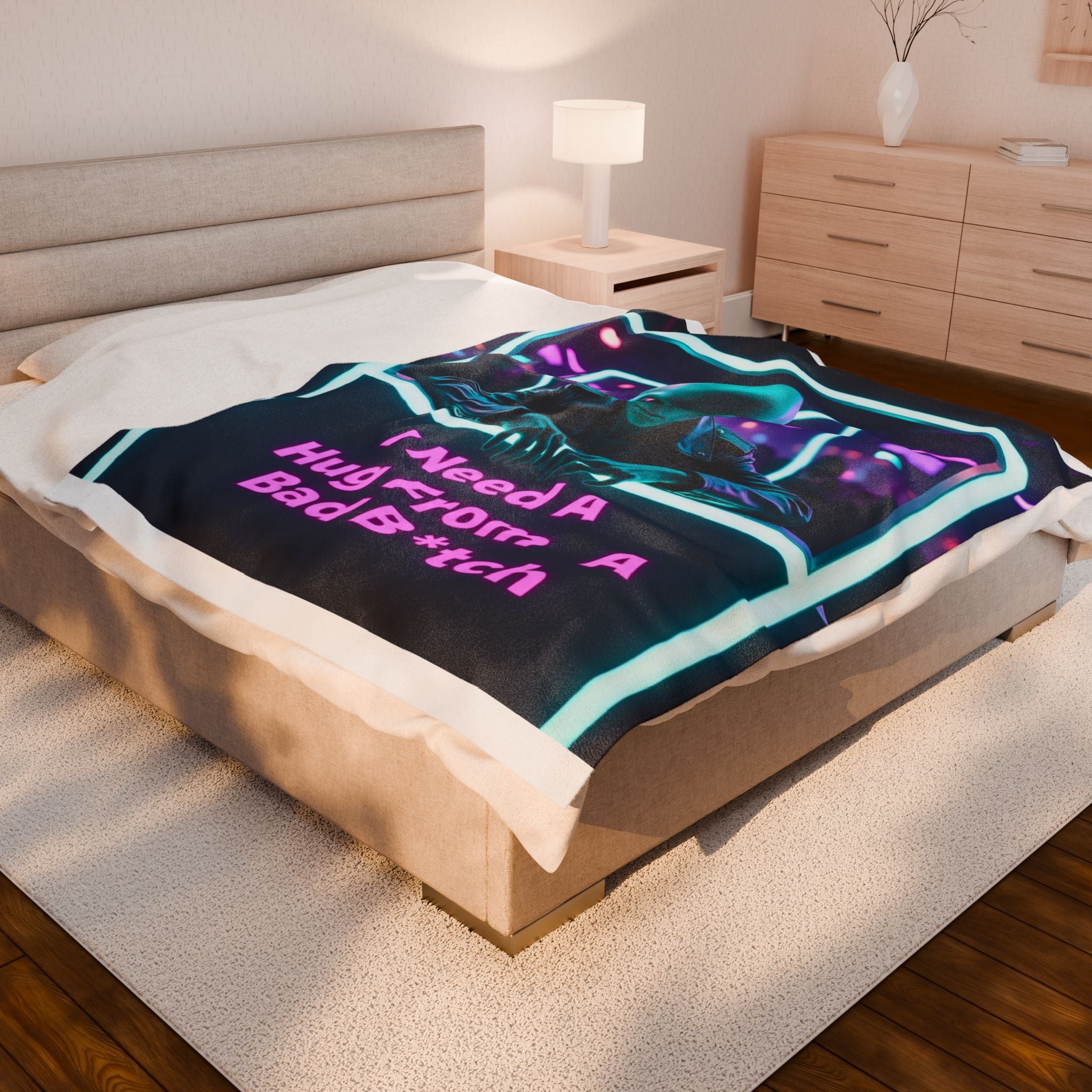 Blanket - Alien Theme Bad Bitch Velveteen Plush Blanket