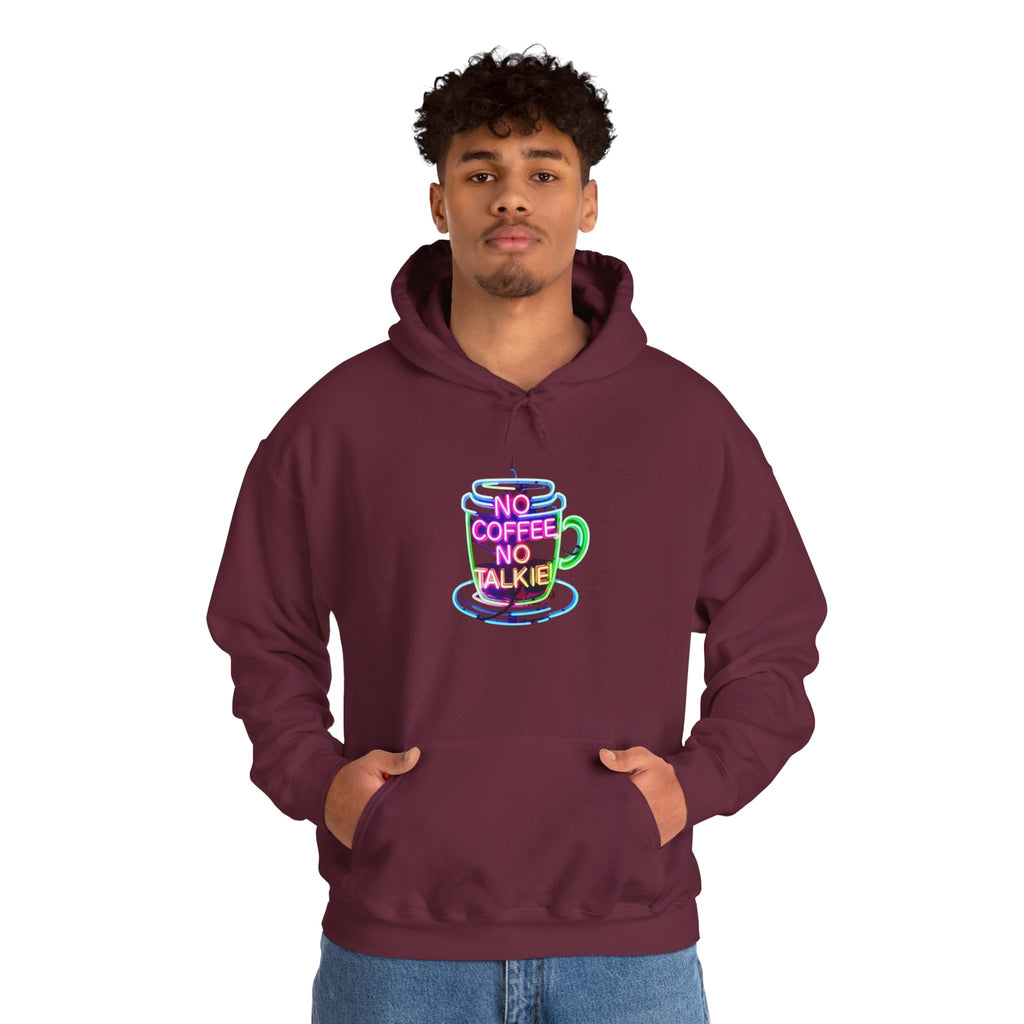 Hoodie - "No Coffee No Talkie" Colorful Coffee Cup Hoodie