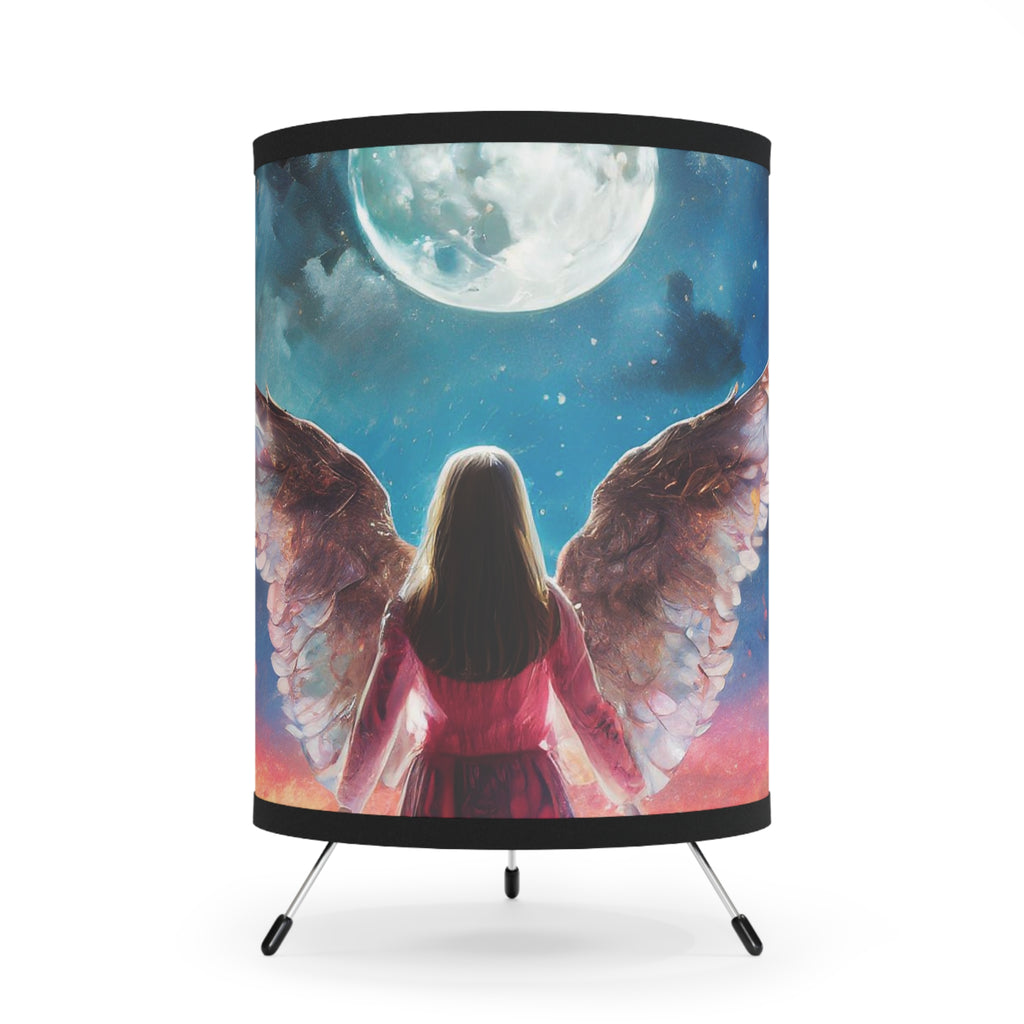 Tripod Lamp with Angel Wings Shade