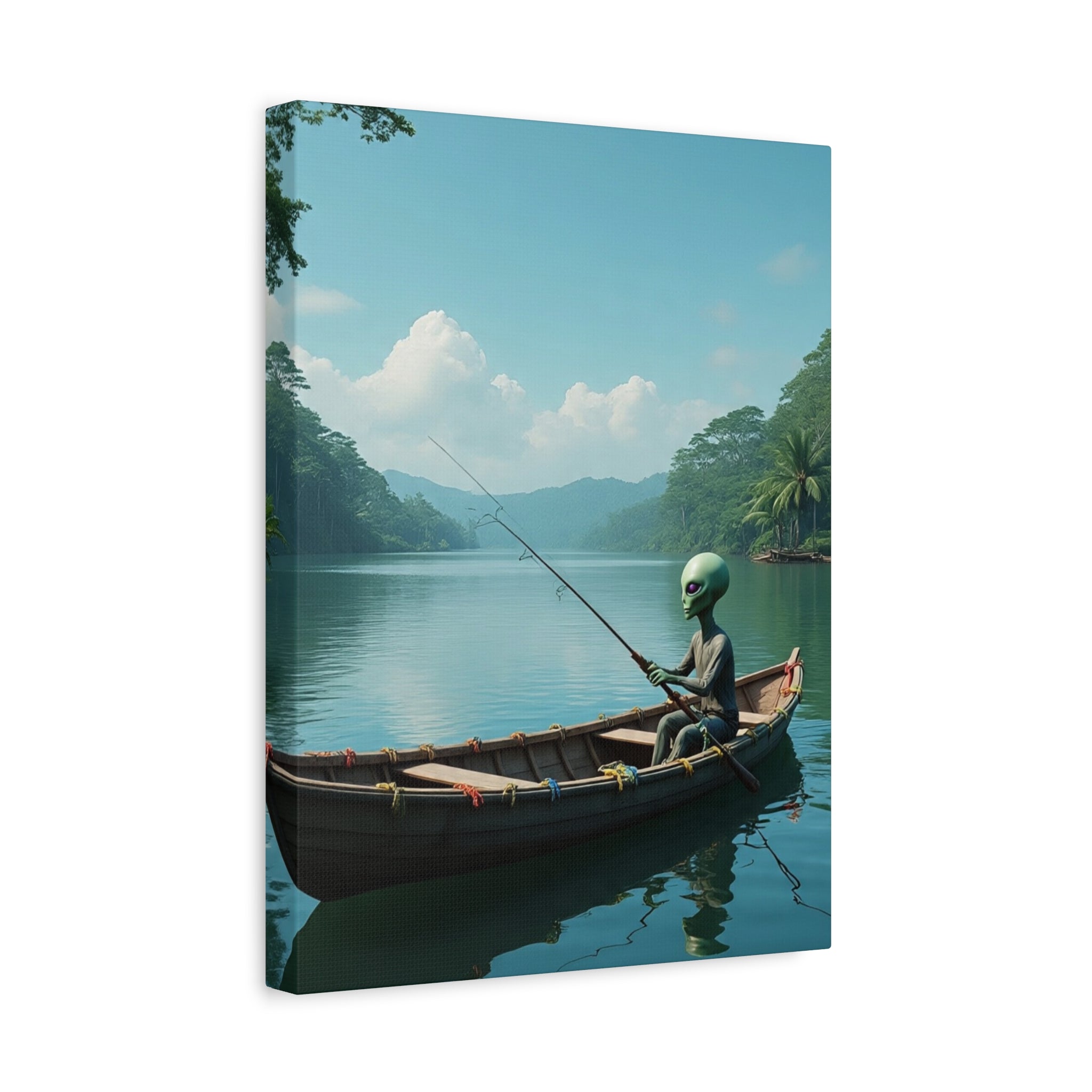 Alien Fishing Canvas Art