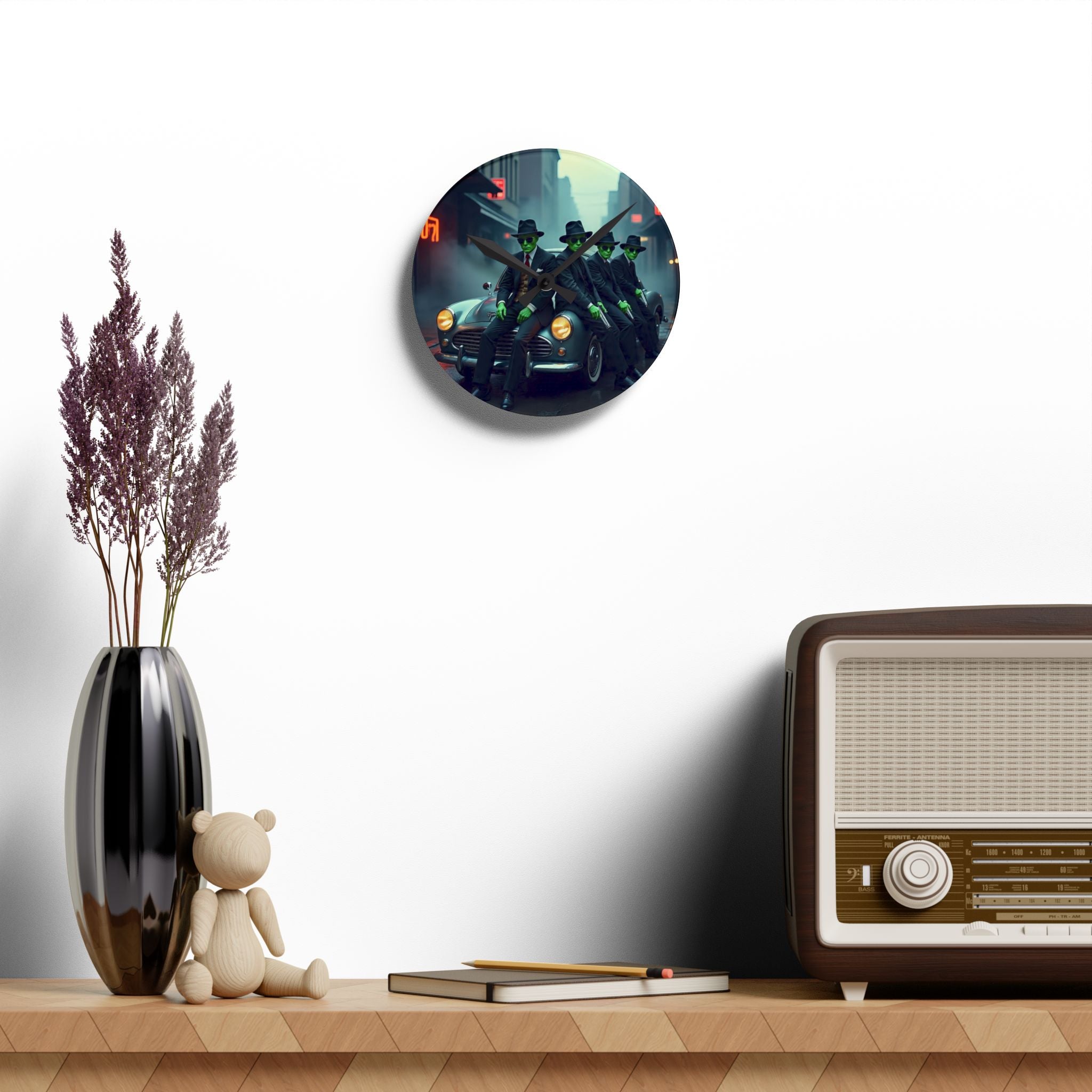 Alien Gangster Acrylic Wall Clock