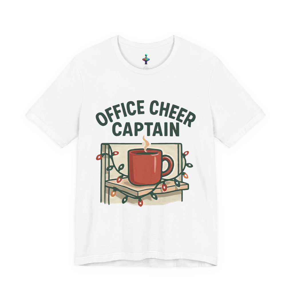 Office Cheer Captain Tee — Holiday Coffee Mug Christmas Work Shirt