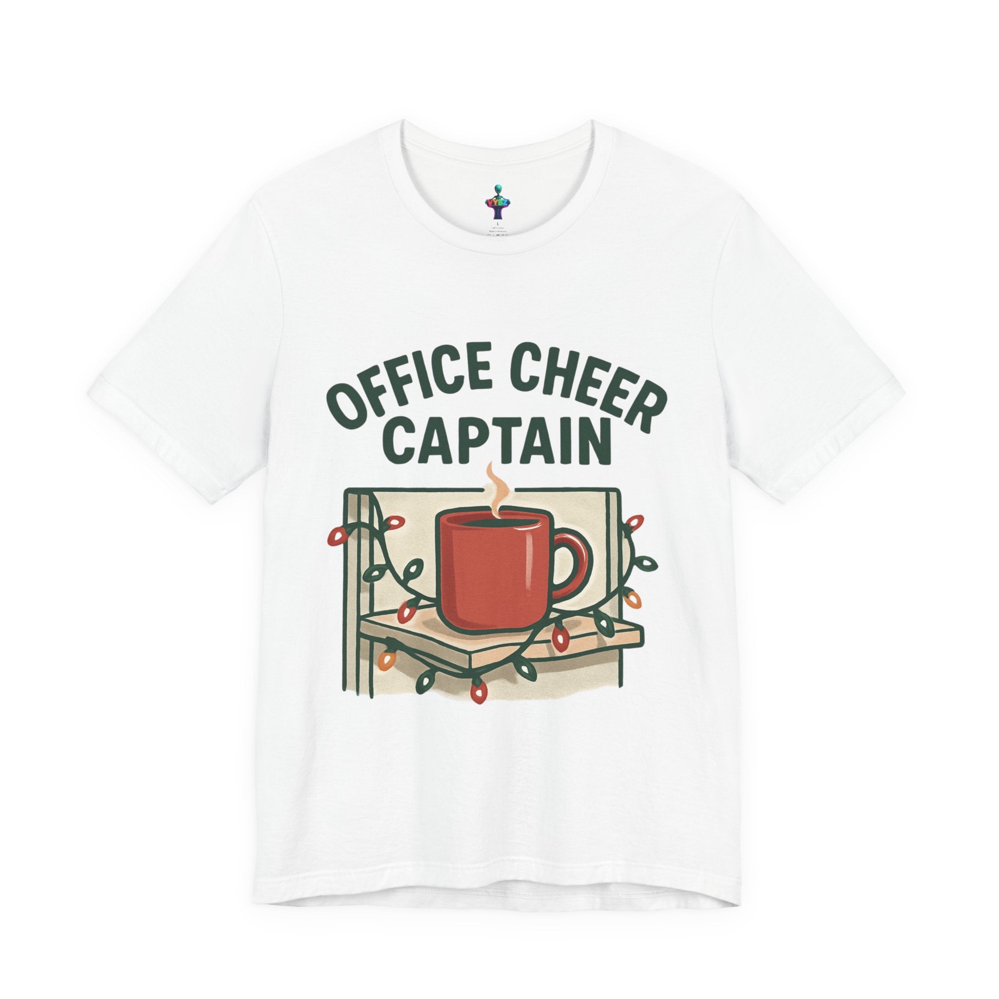 Office Cheer Captain Tee — Holiday Coffee Mug Christmas Work Shirt