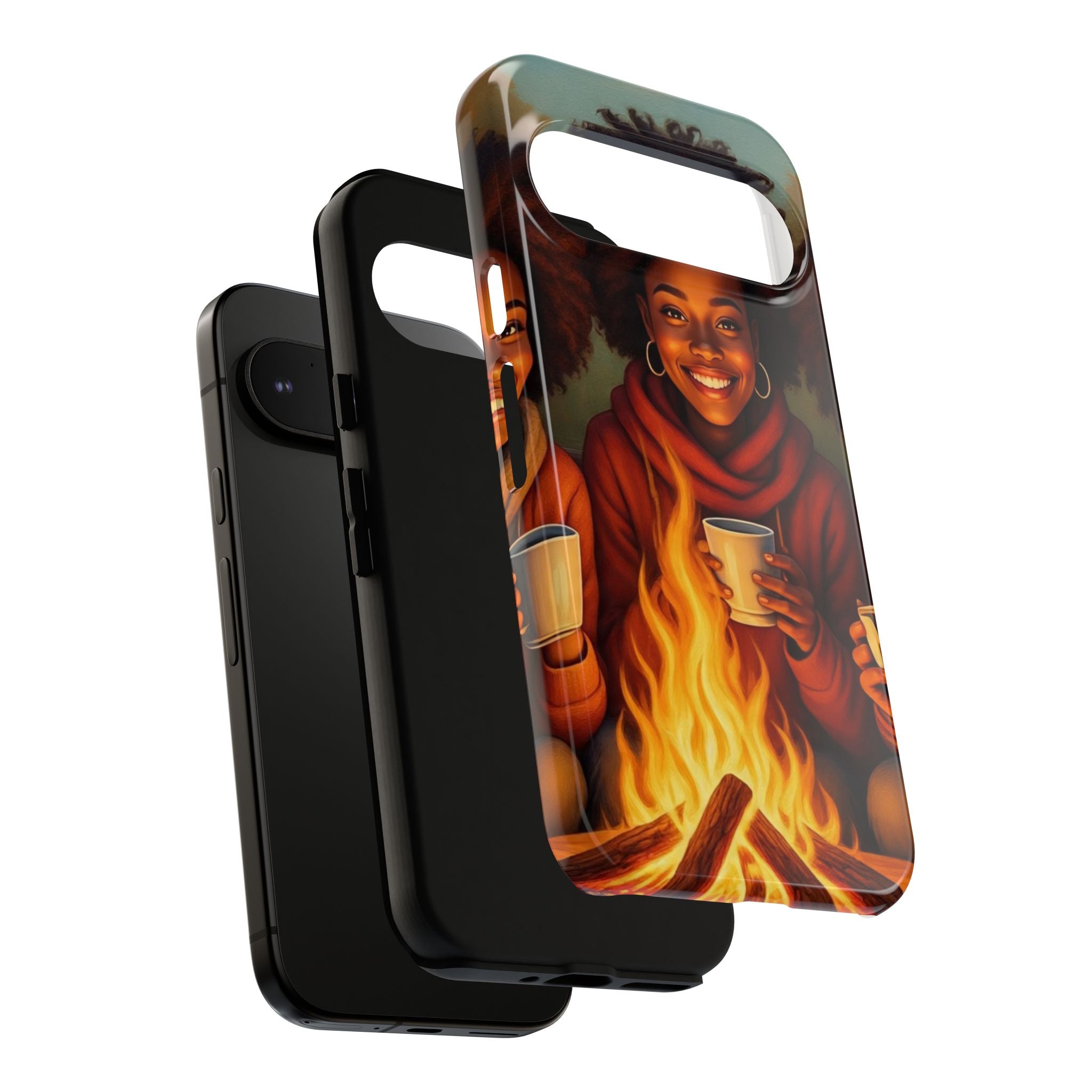 Cozy Phone Case for Campfire Lovers, Tough Cases with Inspirational Design, Perfect Gift for Friends, Birthday Present, Nature Vibe