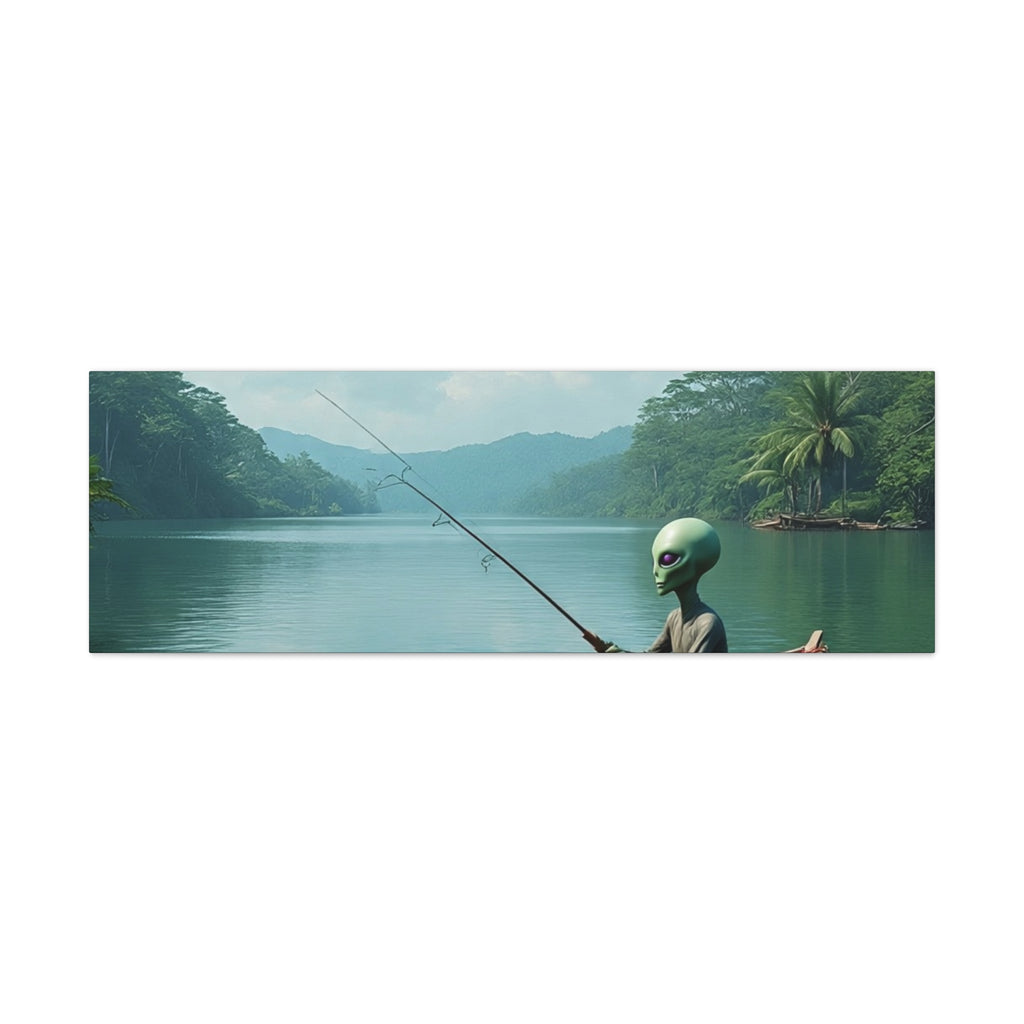 Alien Fishing Canvas Art