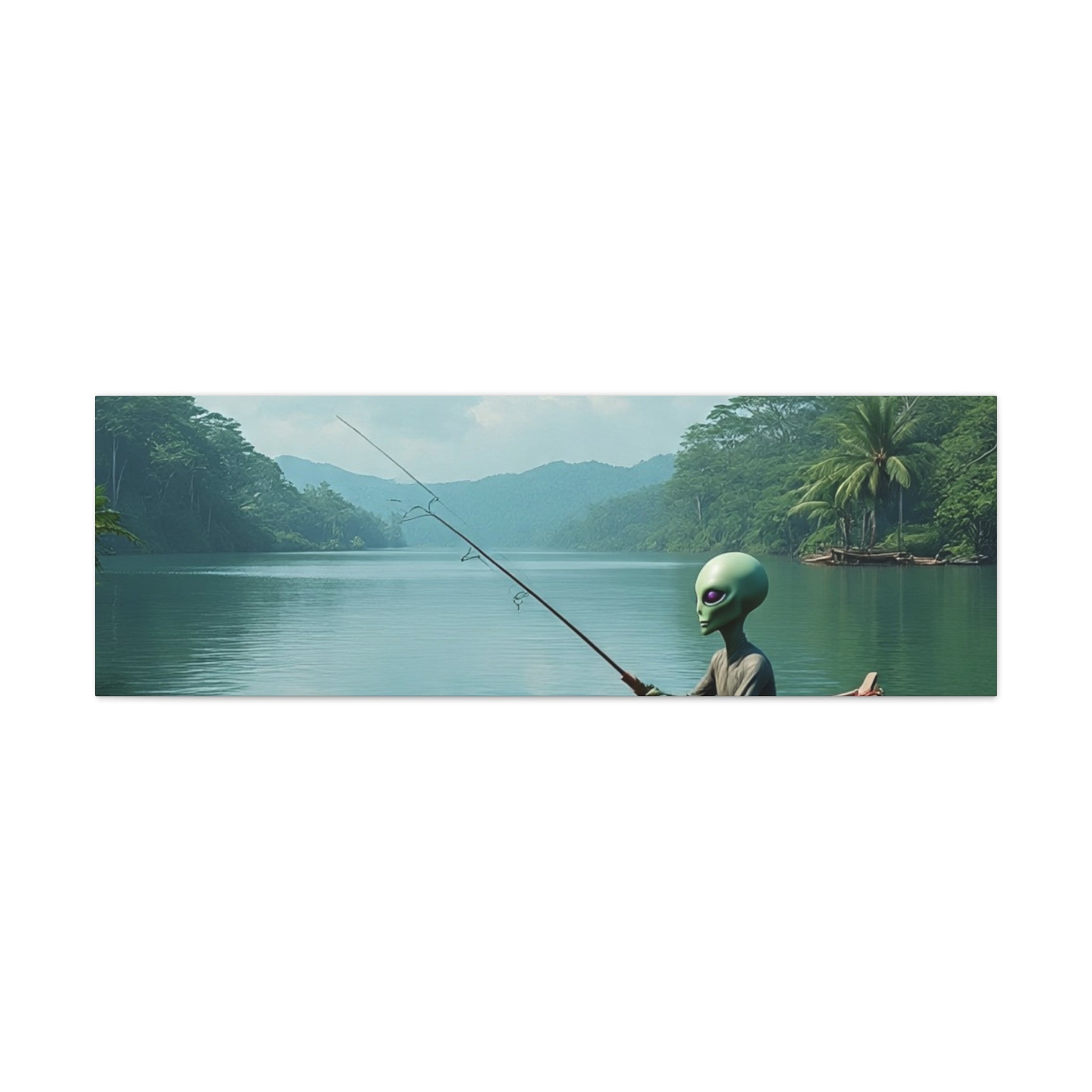 Alien Fishing Canvas Art