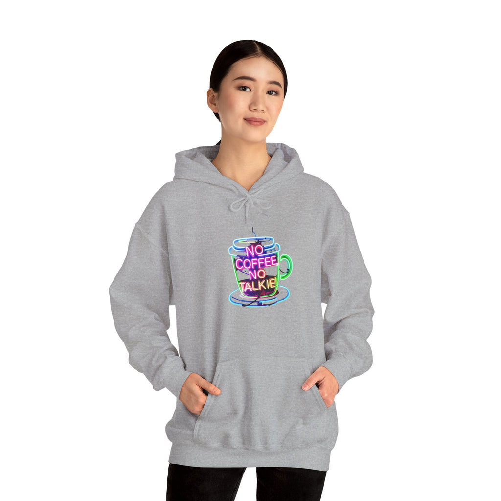 Hoodie - "No Coffee No Talkie" Colorful Coffee Cup Hoodie