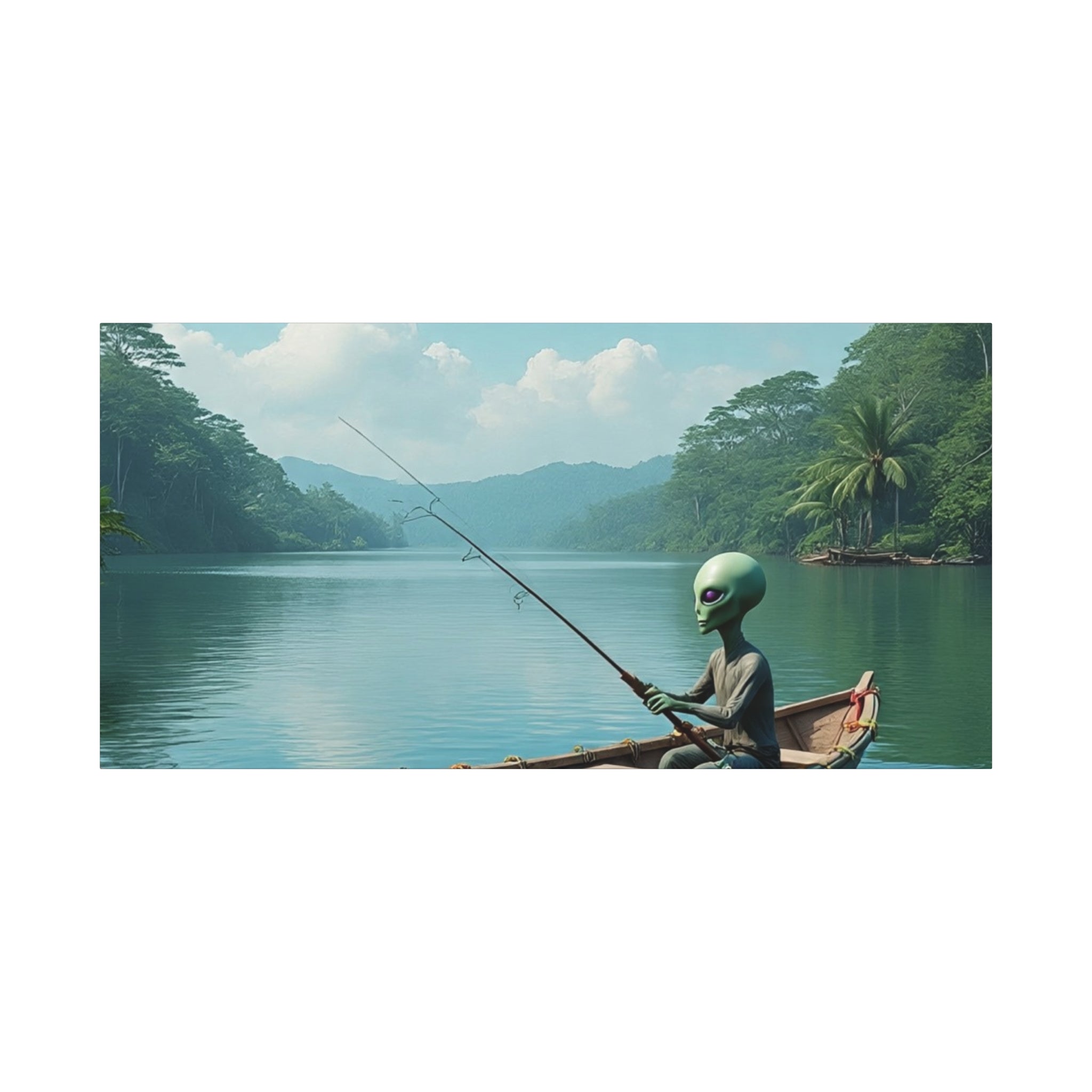 Alien Fishing Canvas Art