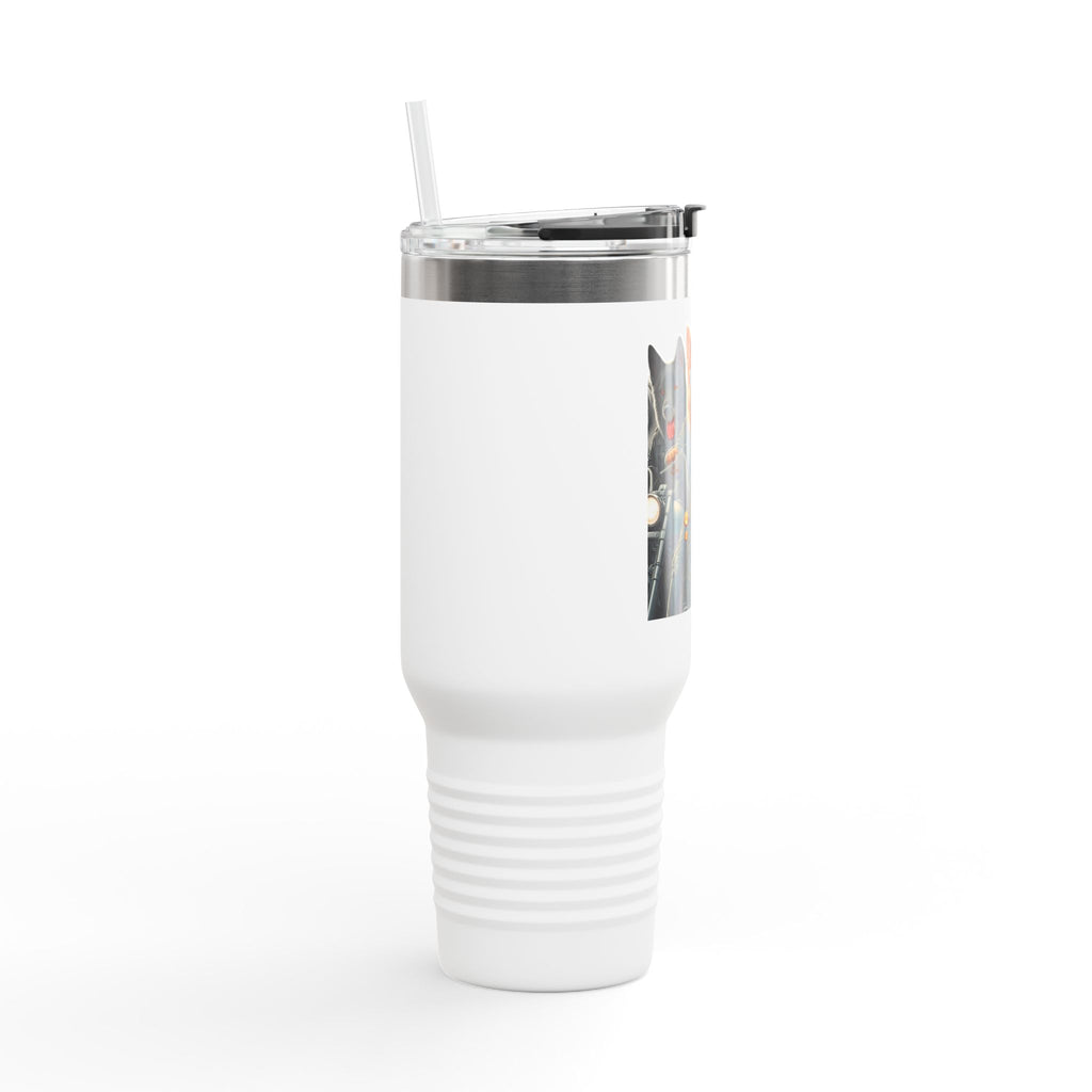 Insulated Travel Mug - Fun Motorcycle Dog Design