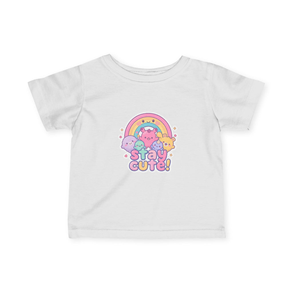 Infant Tee - "Stay Cute" Rainbow Animal Baby Shirt