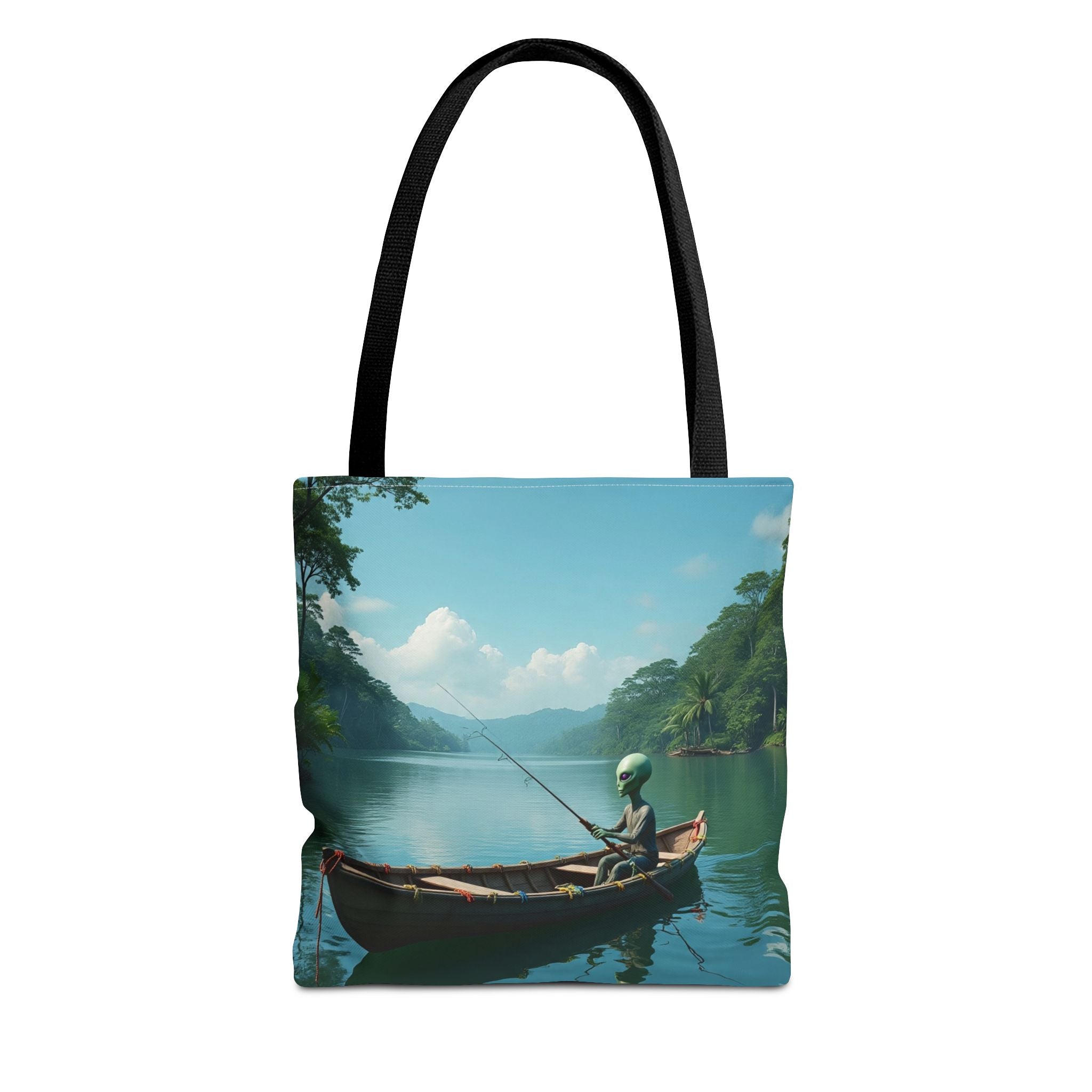 VYBZ Serene Alien Fishing Scenic Tote Bag