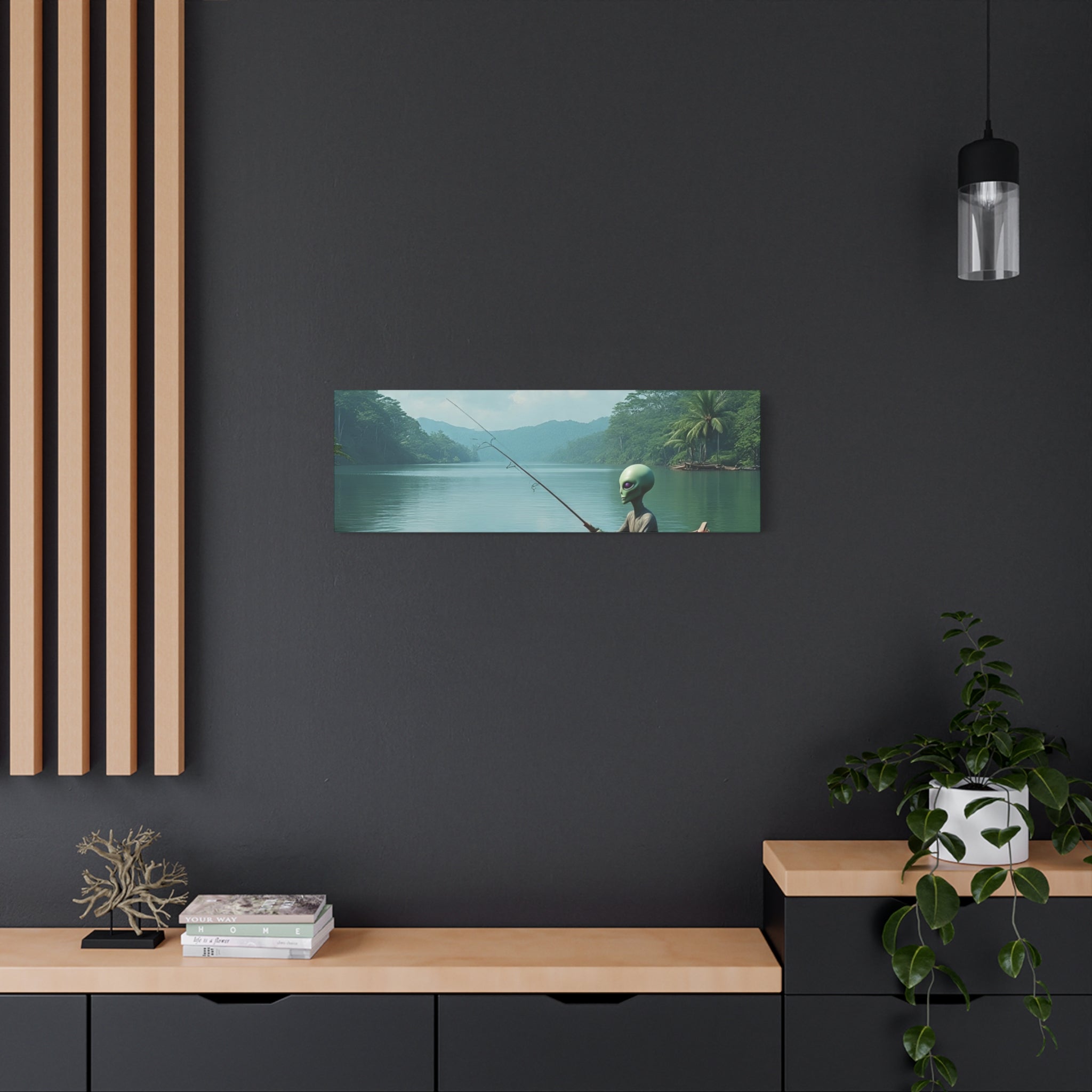 Alien Fishing Canvas Art