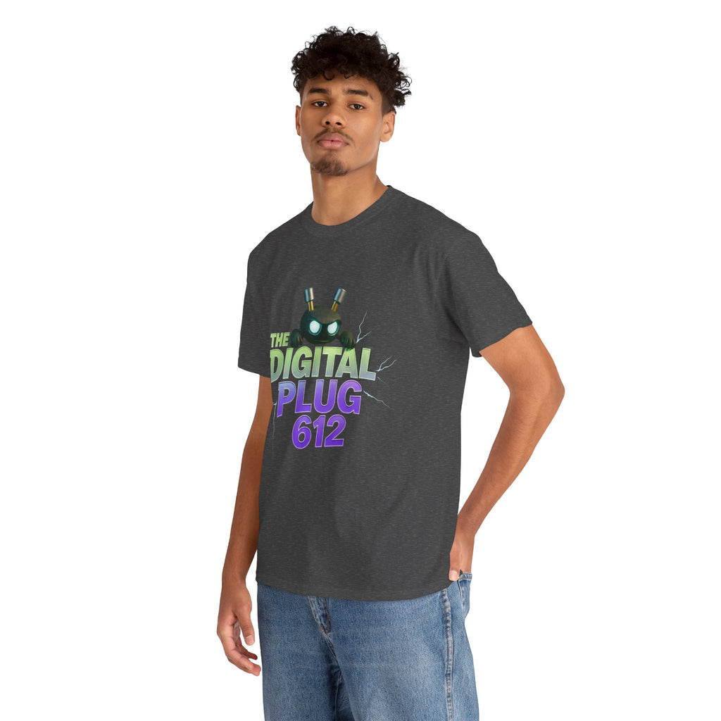 The Digital Plug 612 Tee — Retro Neon Tech Graphic T-Shirt