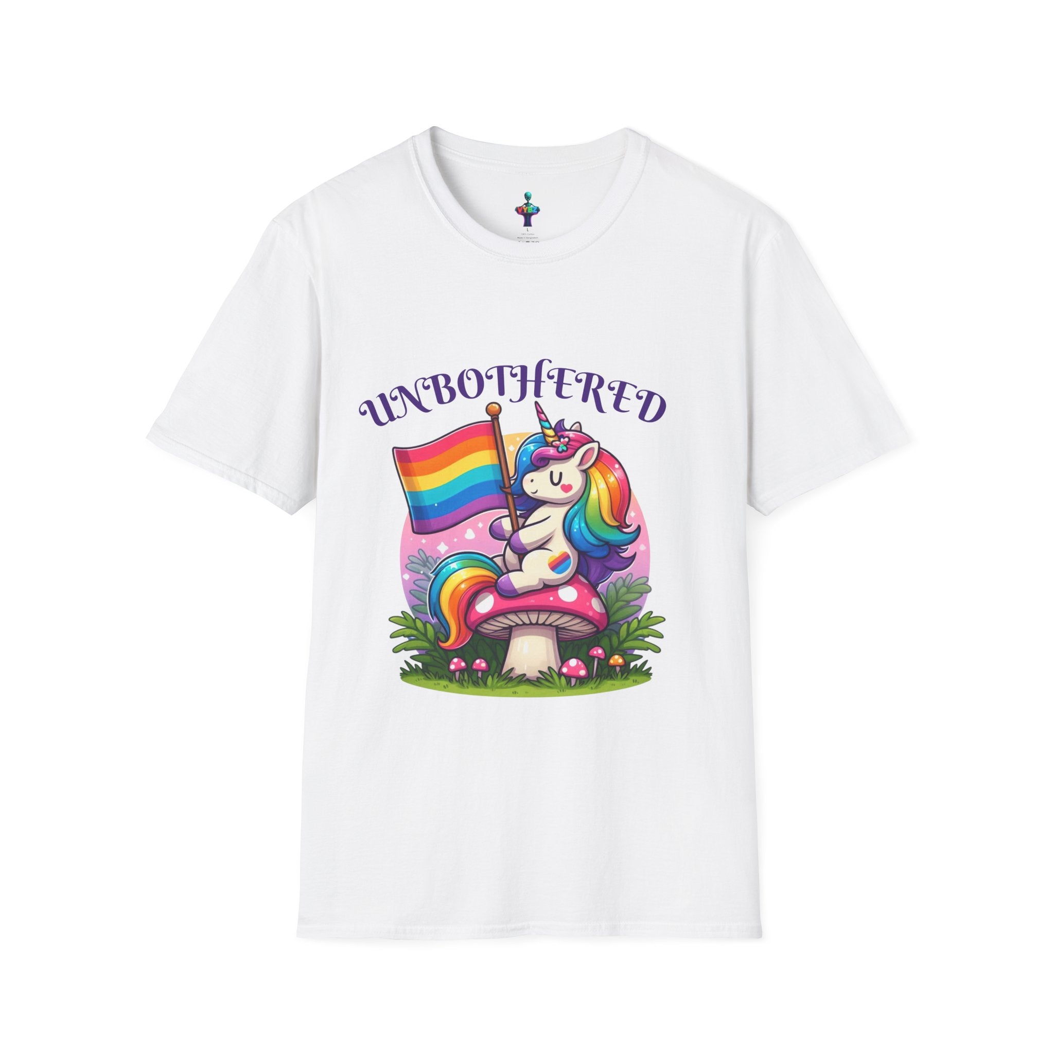 Unisex Pride T-Shirt - Colorful Unbothered Design by VYBZ