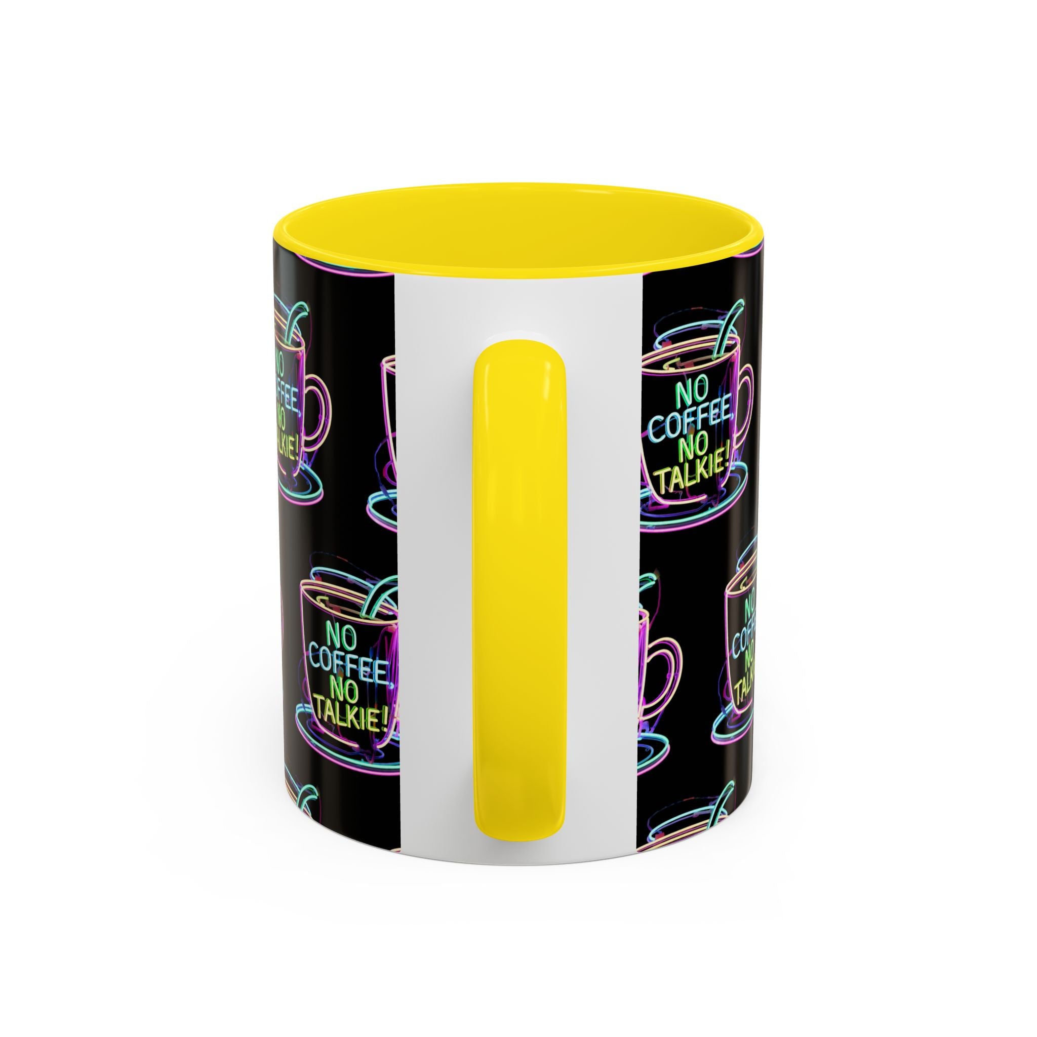 Coffee Mug — "No Coffee No Talkie" Neon Accent Mug