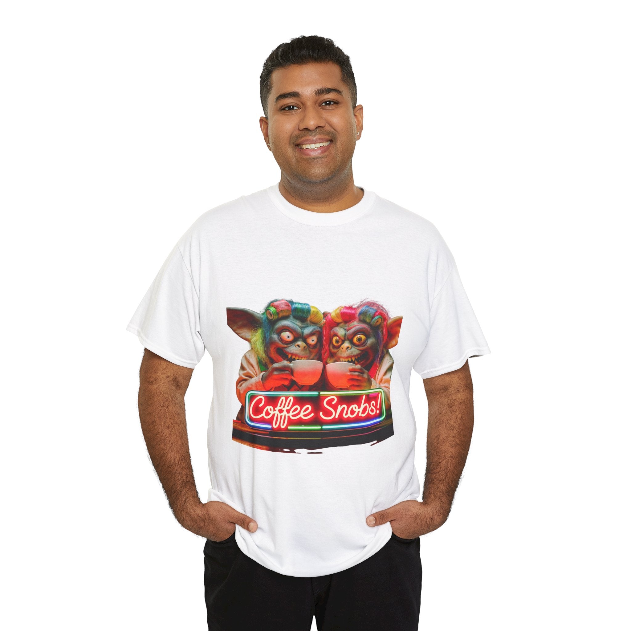Coffee Snobs T-Shirt — Retro Neon Gremlin Coffee Lovers Tee