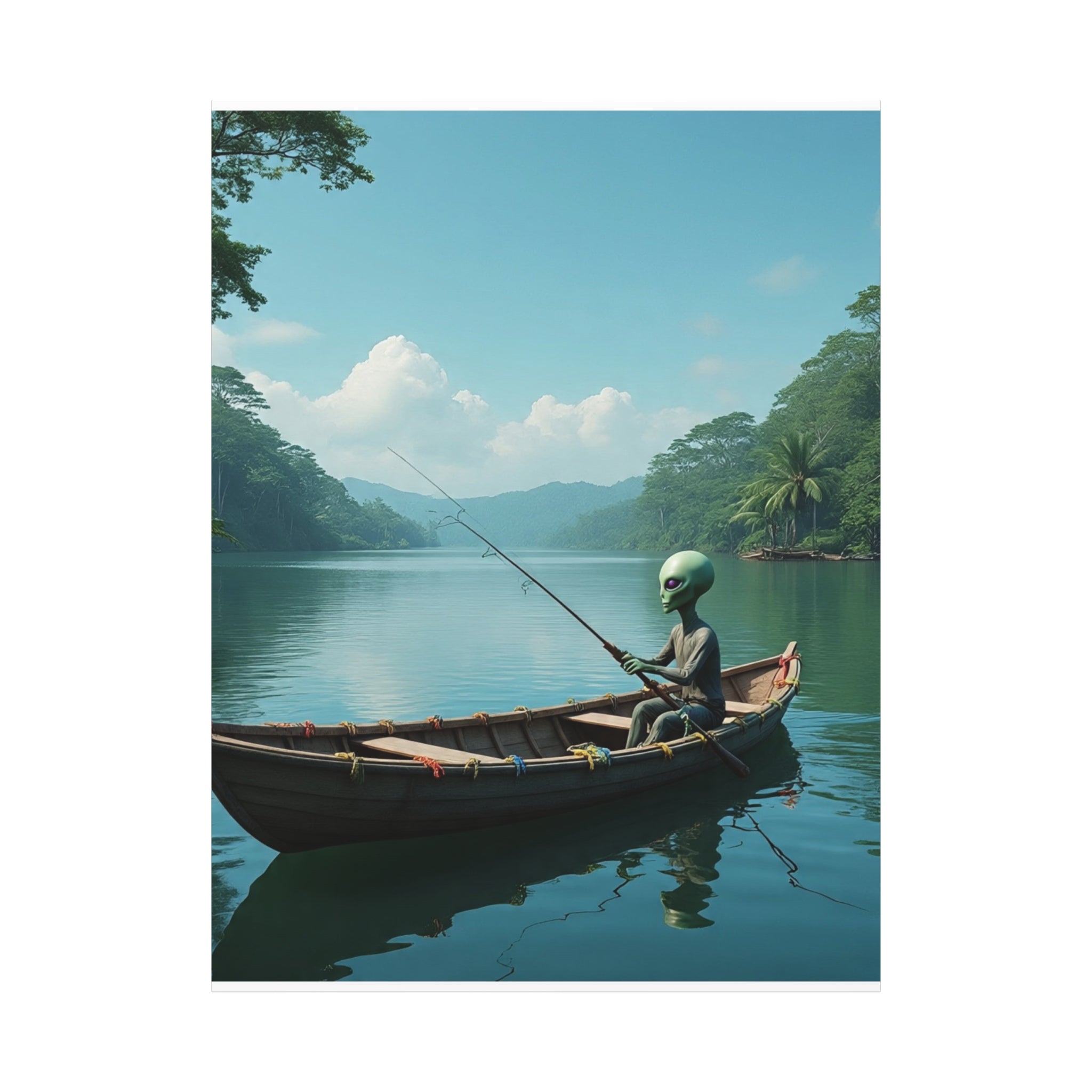 Alien Fishing Canvas Art