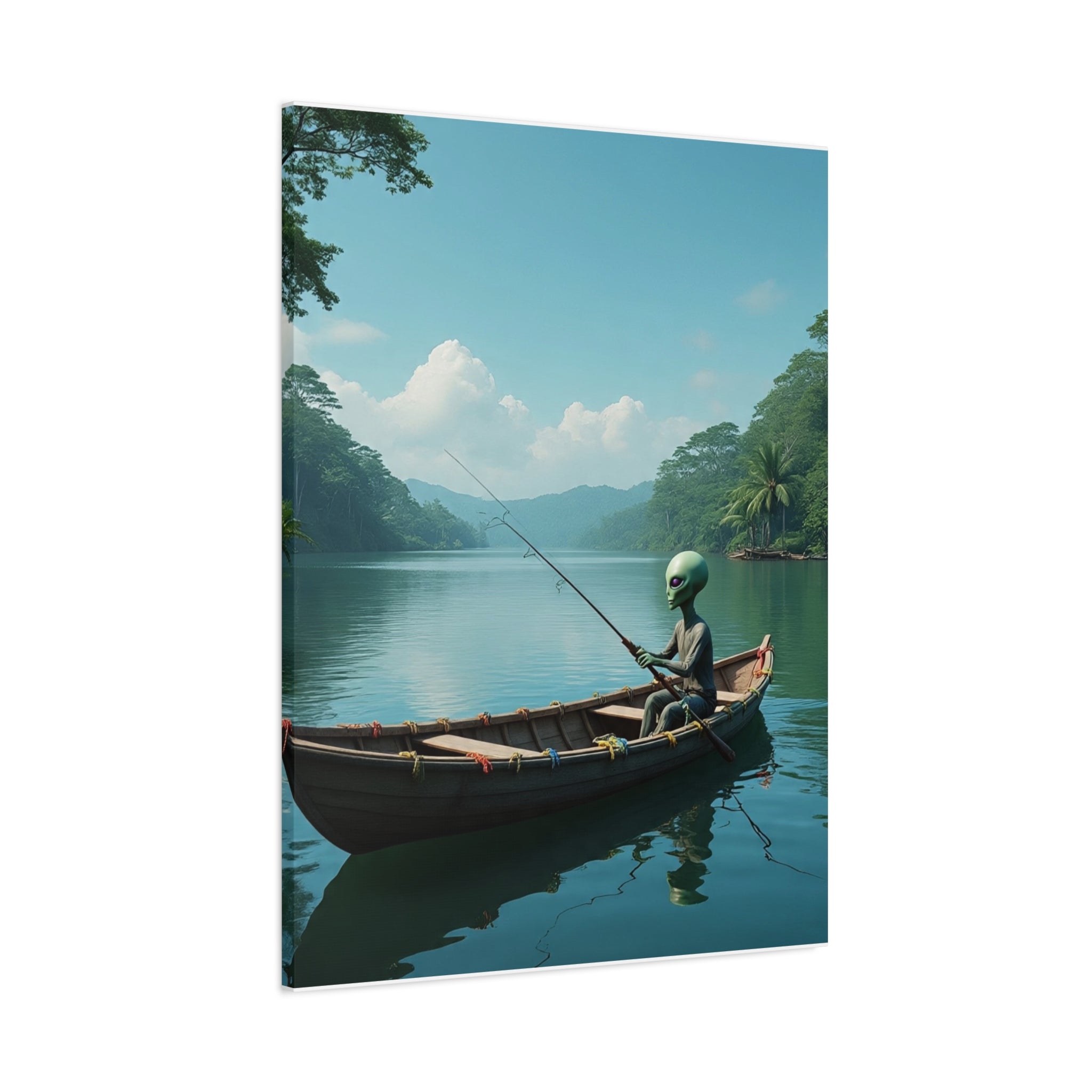 Alien Fishing Canvas Art