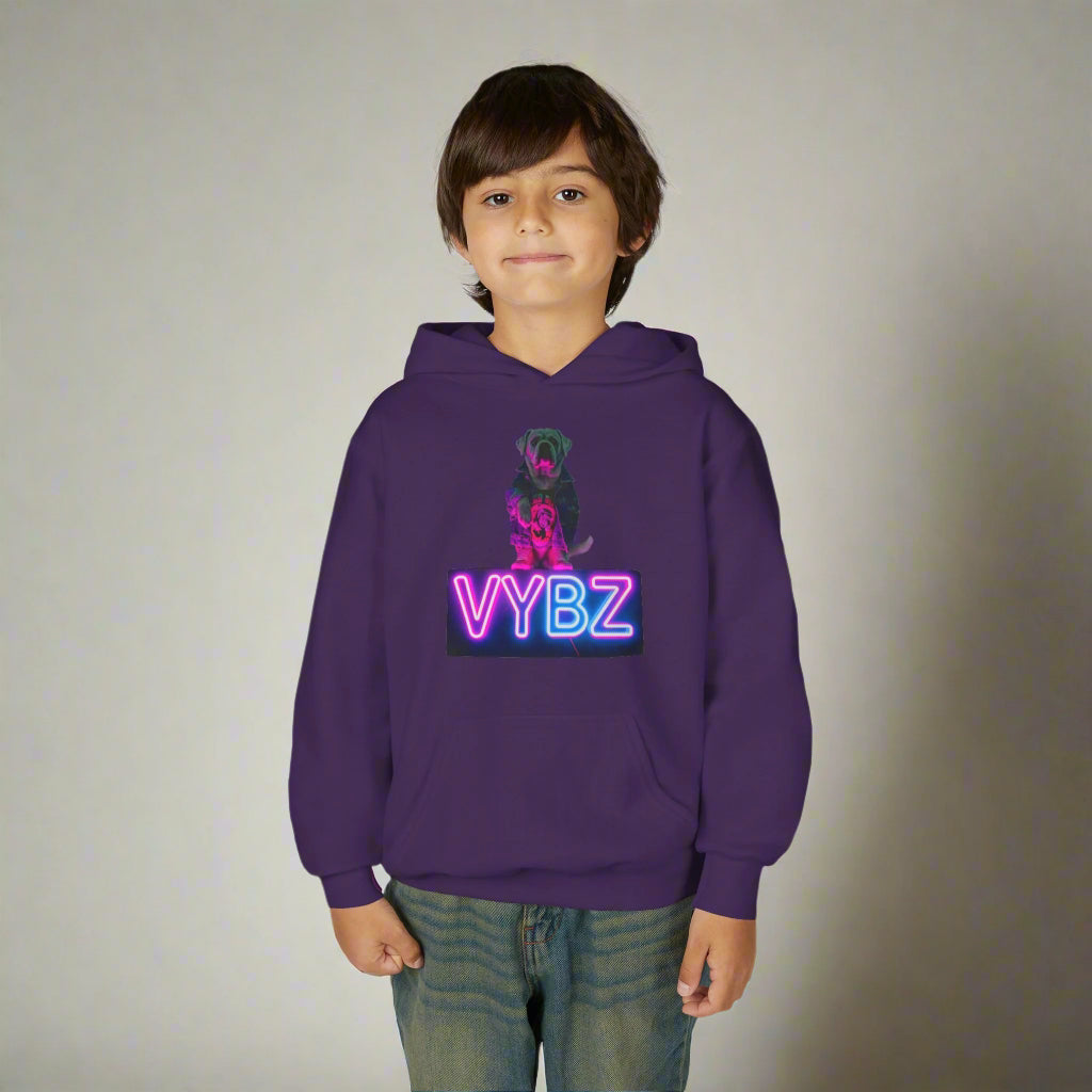 Youth Neon VYBZ Hooded Sweatshirt - Stylish, Comfortable, Gift for Teens, Streetwear, Party Wear, Cool Graphic Hoodie