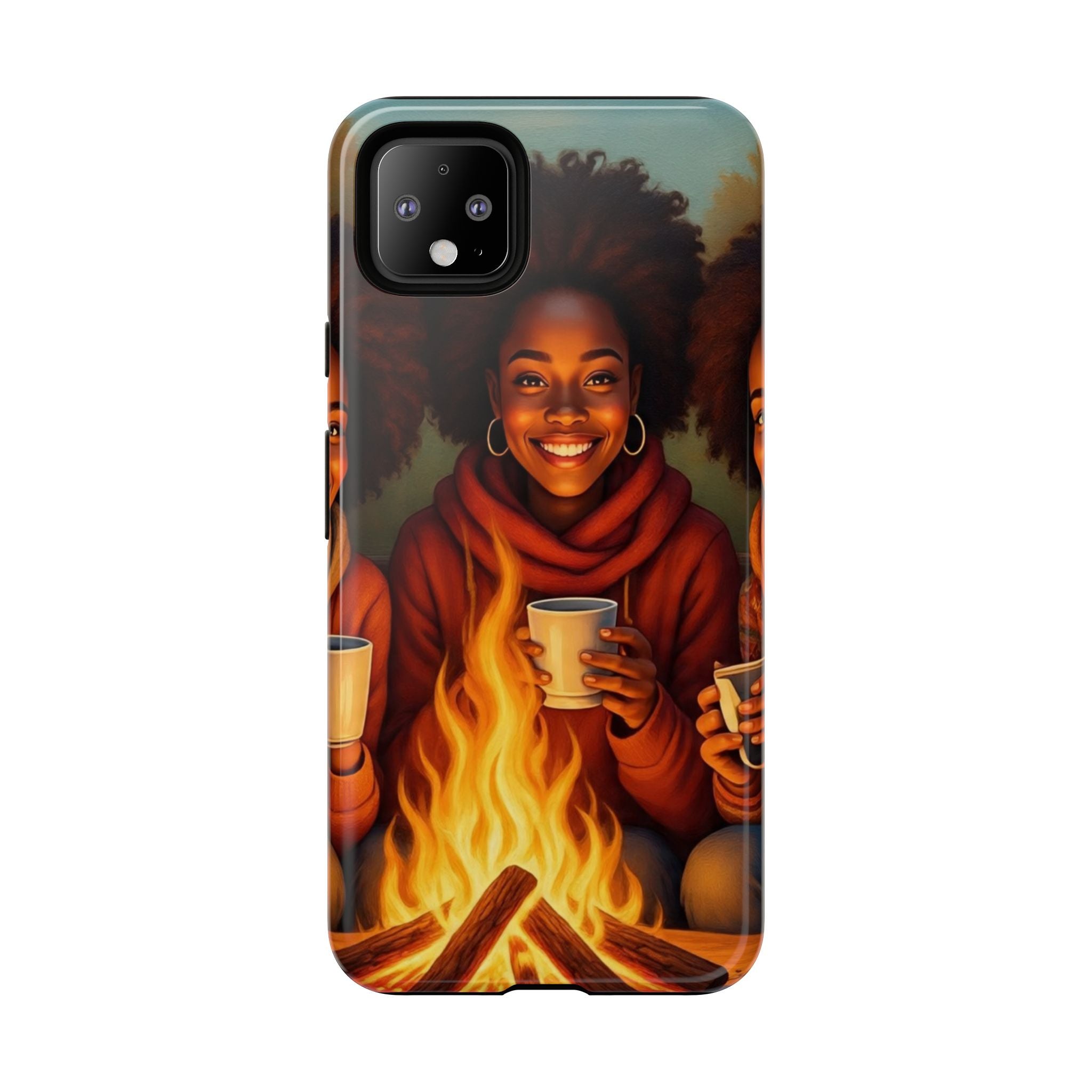 Cozy Phone Case for Campfire Lovers, Tough Cases with Inspirational Design, Perfect Gift for Friends, Birthday Present, Nature Vibe