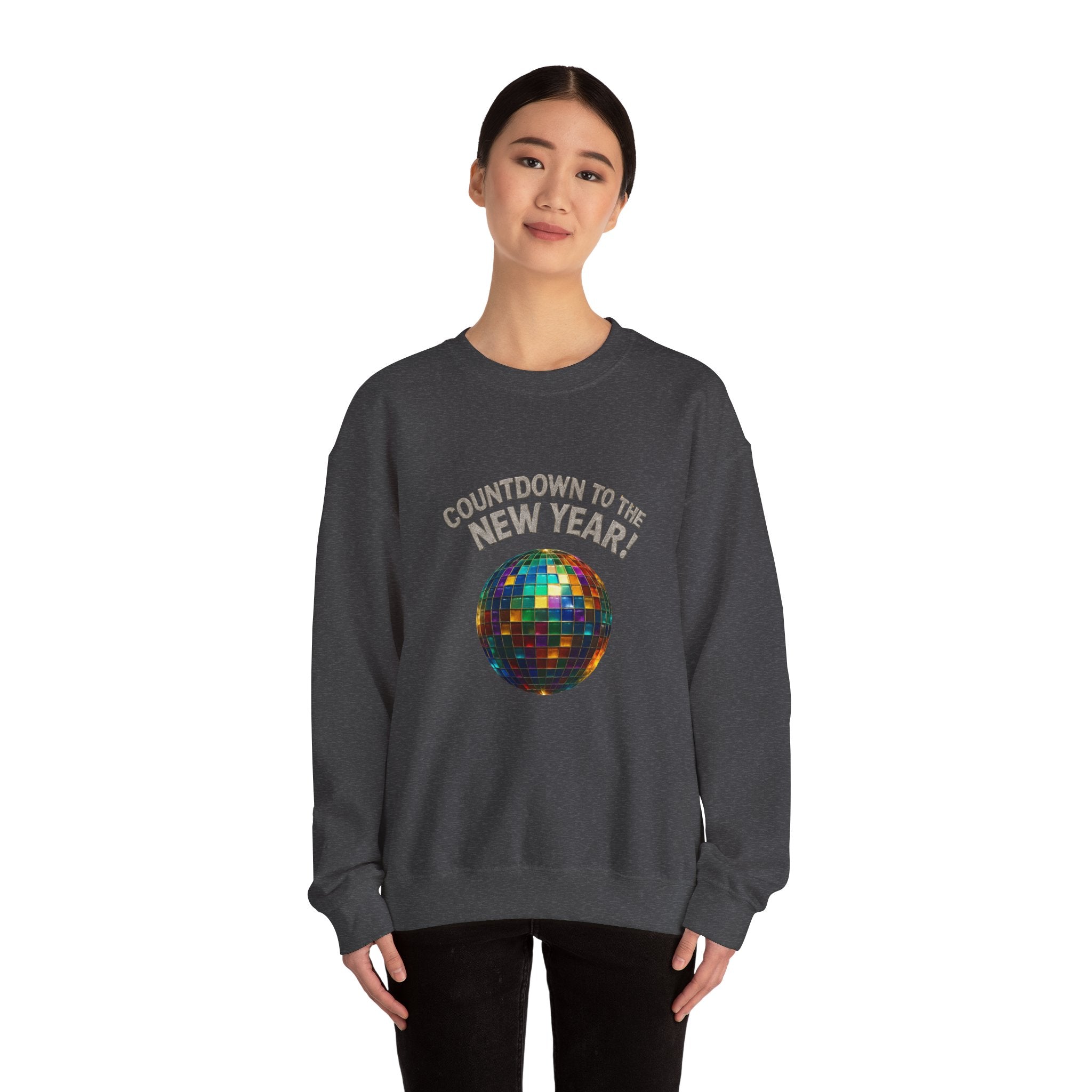 New Year Countdown Sweatshirt — Disco Ball Graphic Crewneck