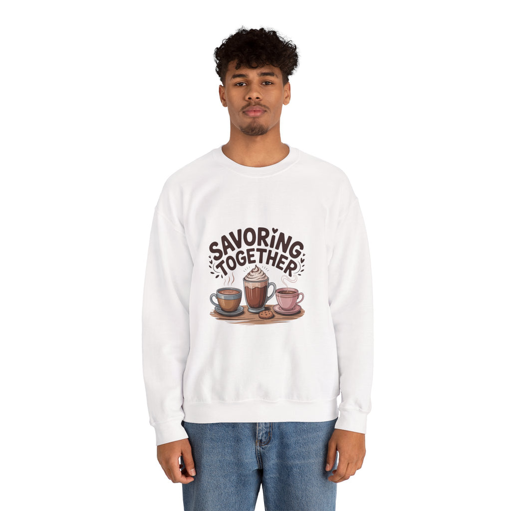 Savoring Together Crewneck Sweatshirt | cocoa sweatshirt, coffee lover crew