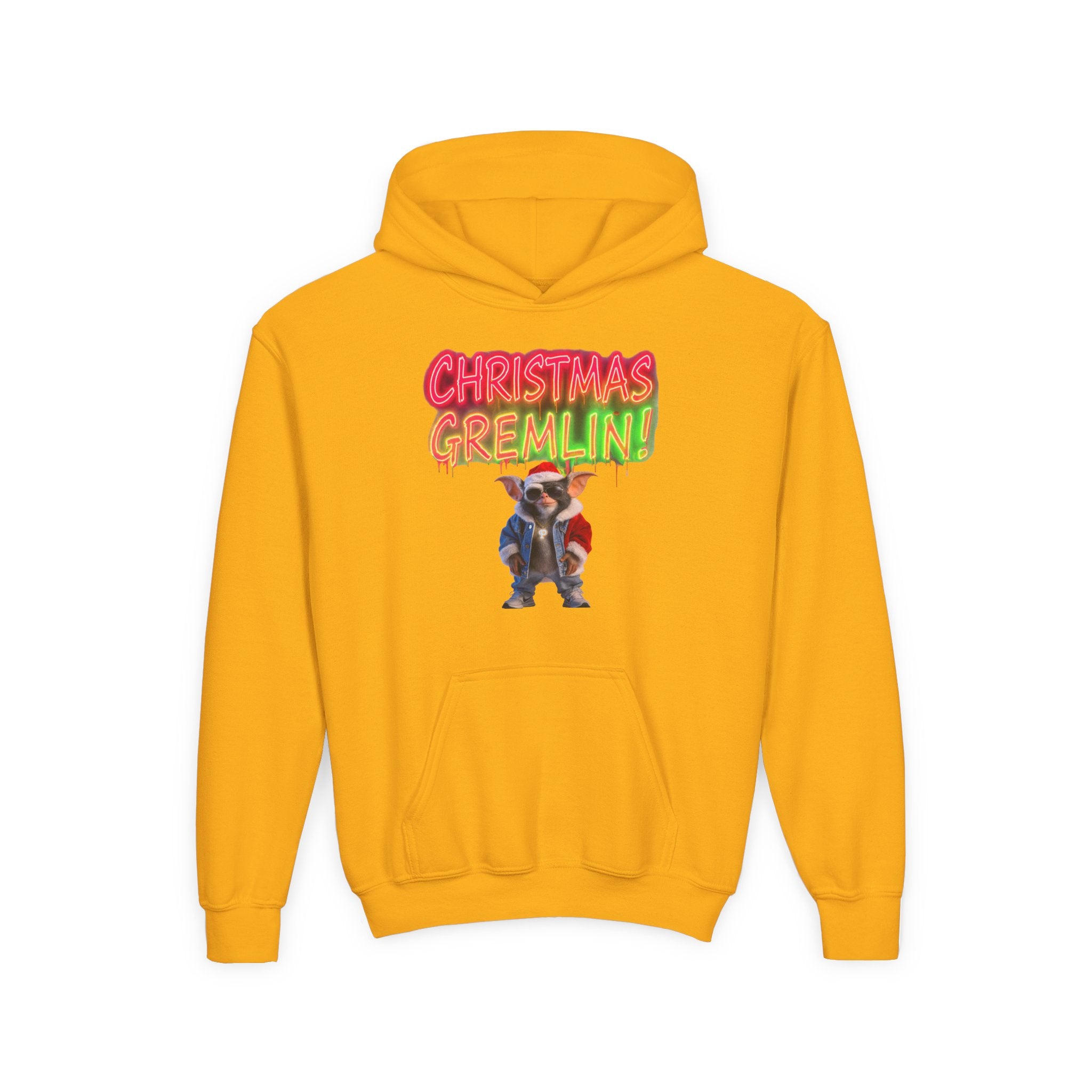 Youth Hoodie — 'Christmas Gremlin' Festive Kids Holiday Sweatshirt