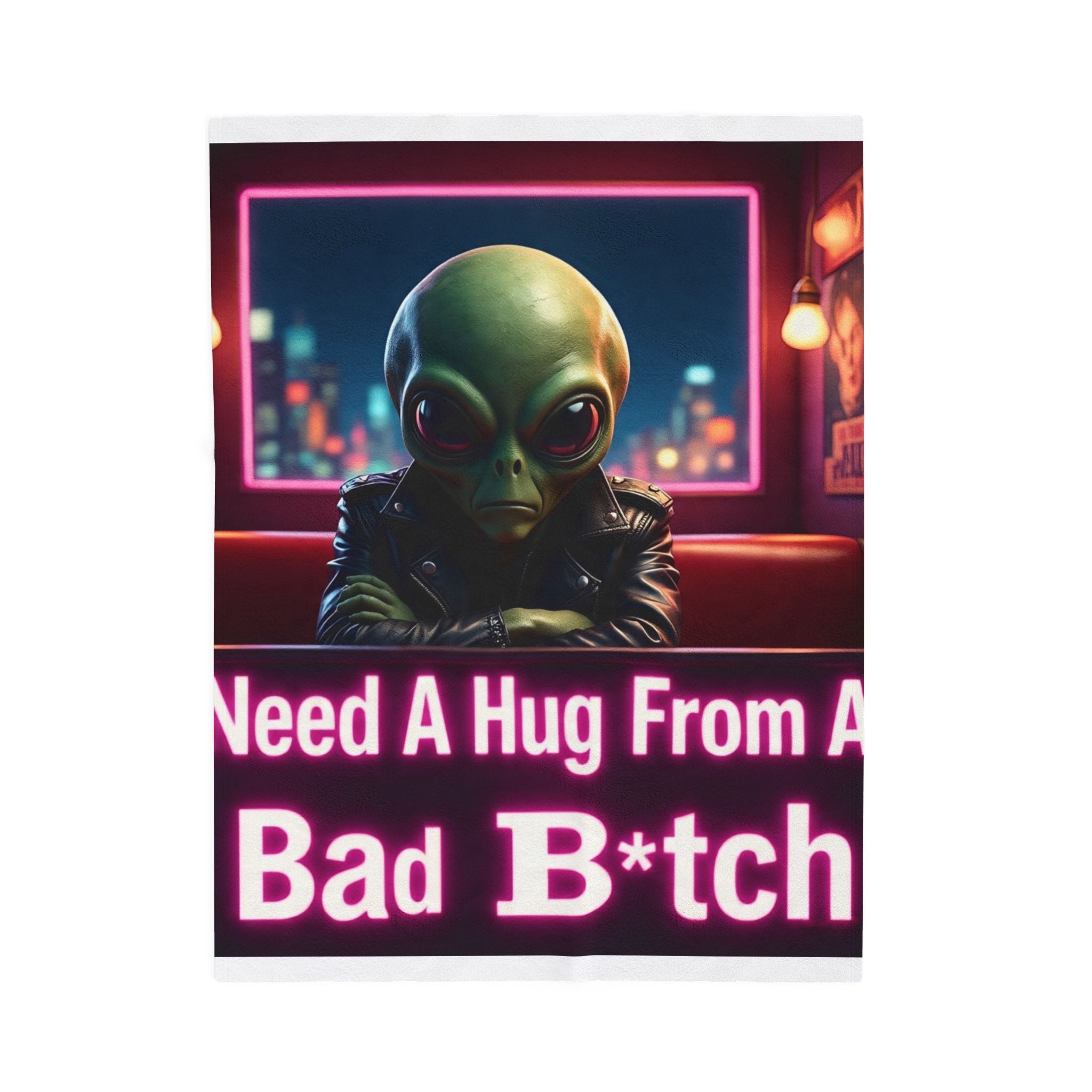 Alien-Themed Velveteen Plush Blanket, Cozy Home Decor, Gift for Gamers, Unique Alien Decor, Cozy Throw for Space Lovers