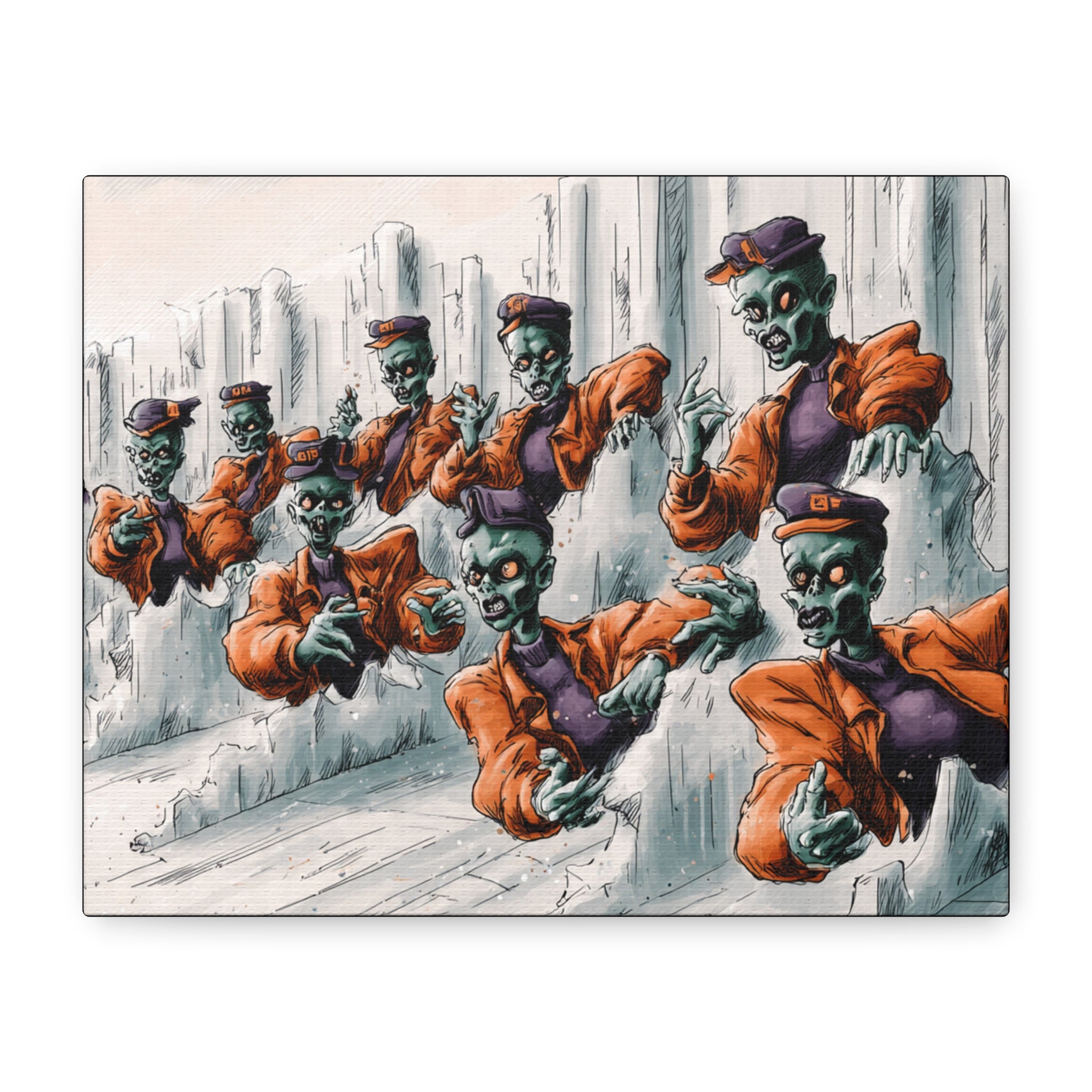 Zombie Chorus Matte Canvas Wall Art