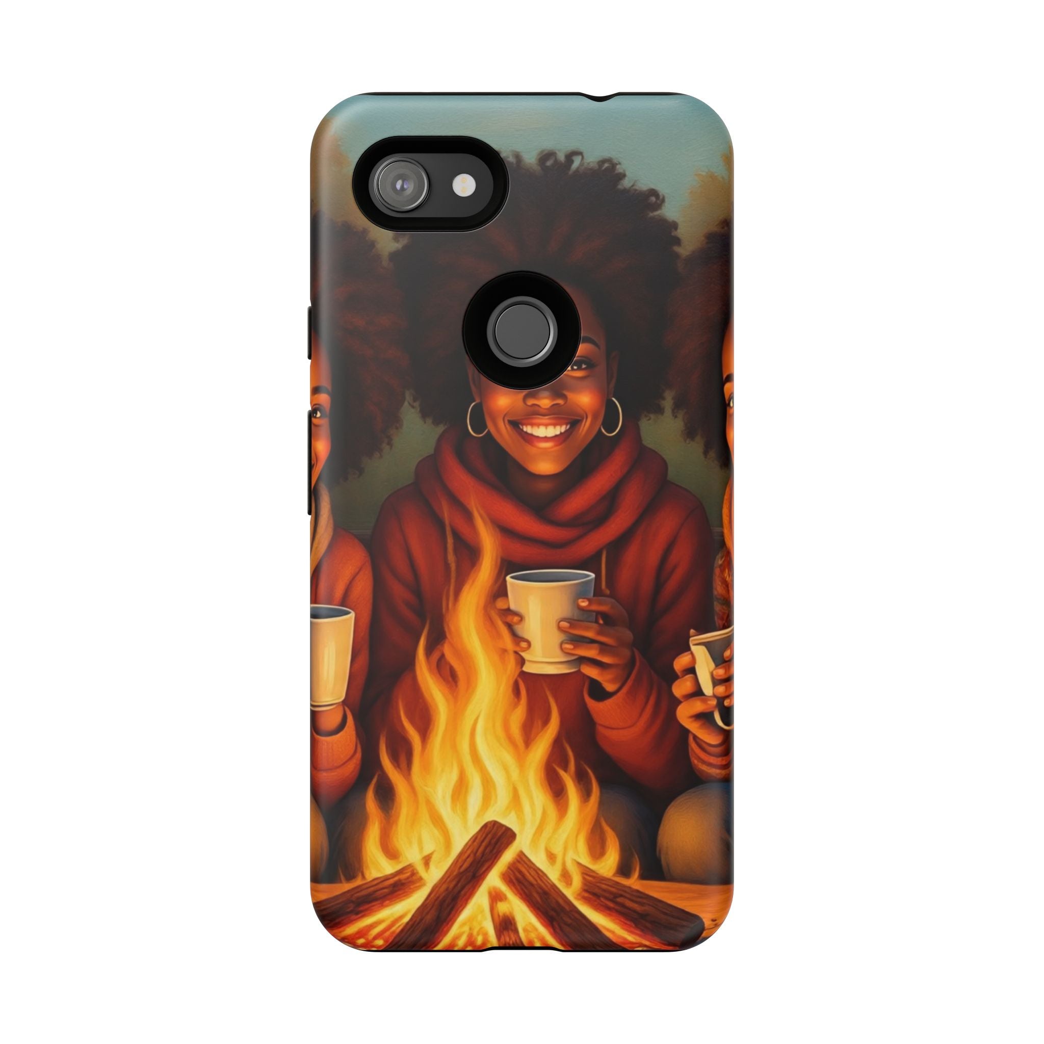 Cozy Phone Case for Campfire Lovers, Tough Cases with Inspirational Design, Perfect Gift for Friends, Birthday Present, Nature Vibe