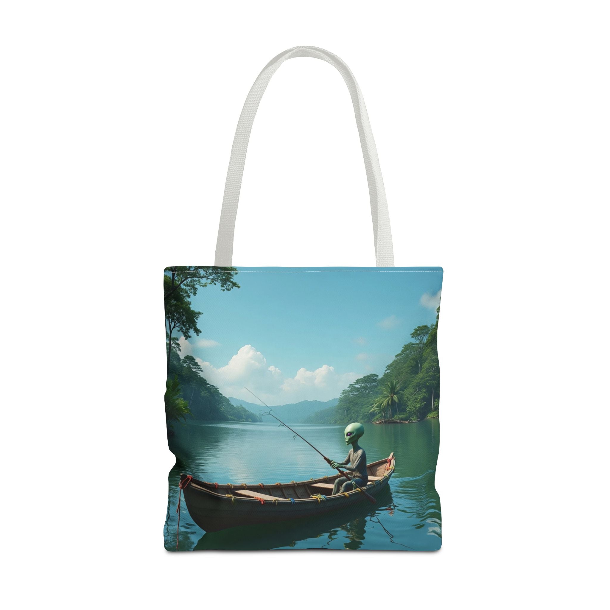 VYBZ Serene Alien Fishing Scenic Tote Bag