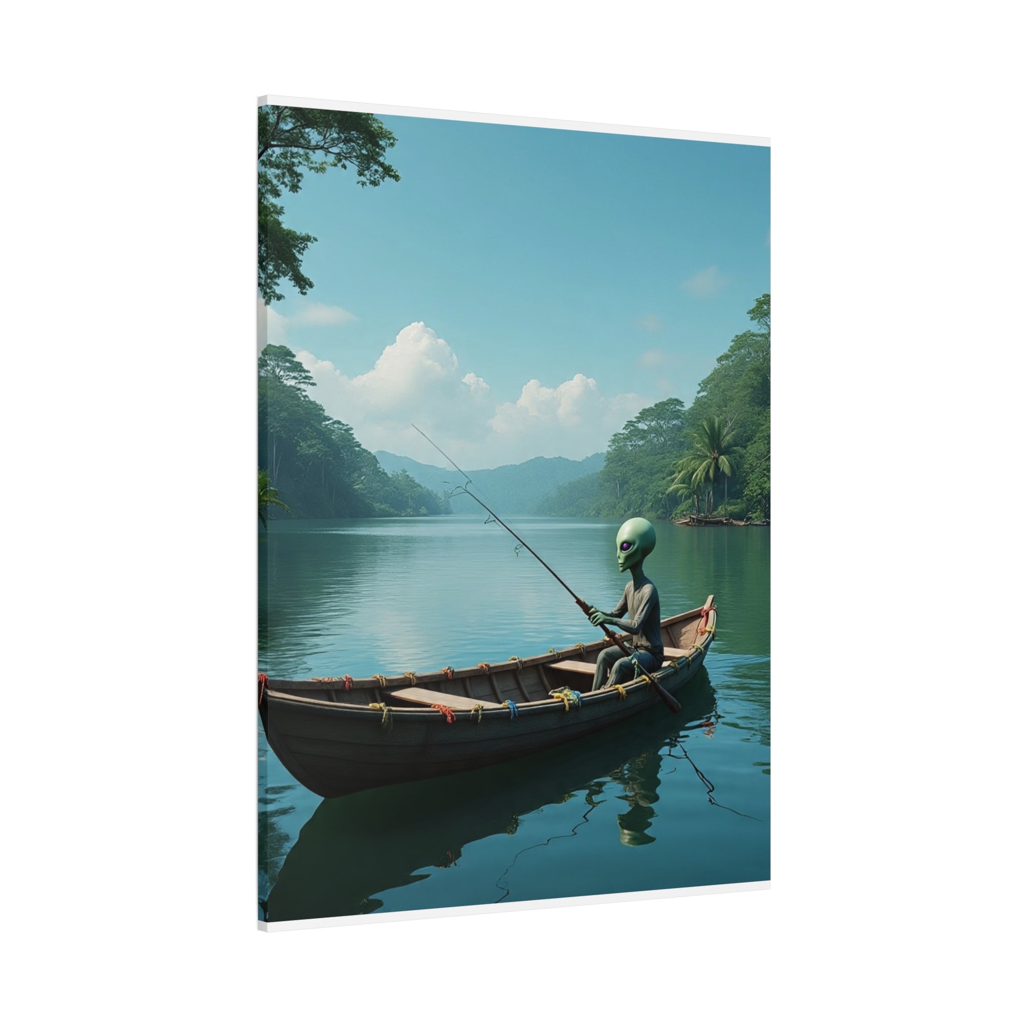 Alien Fishing Canvas Art