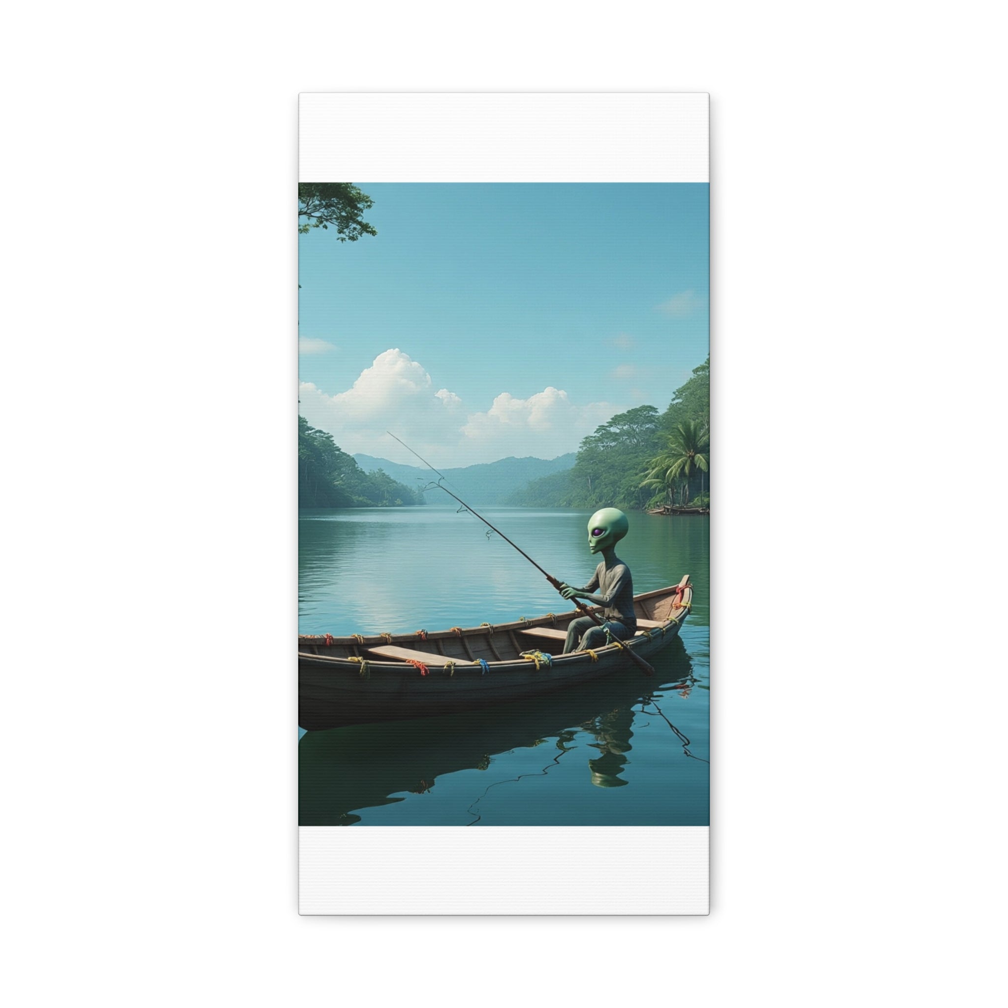 Alien Fishing Canvas Art